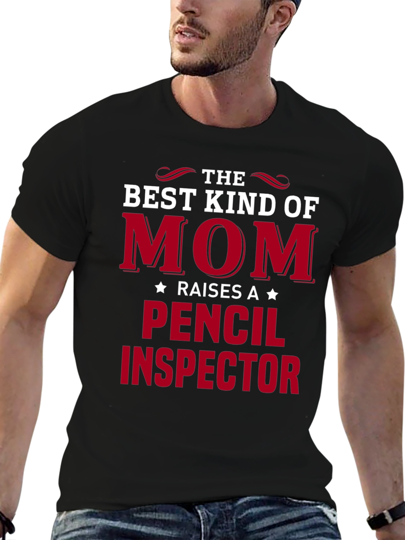 Best Kind of Mom Pencil Inspector Black T-Shirt