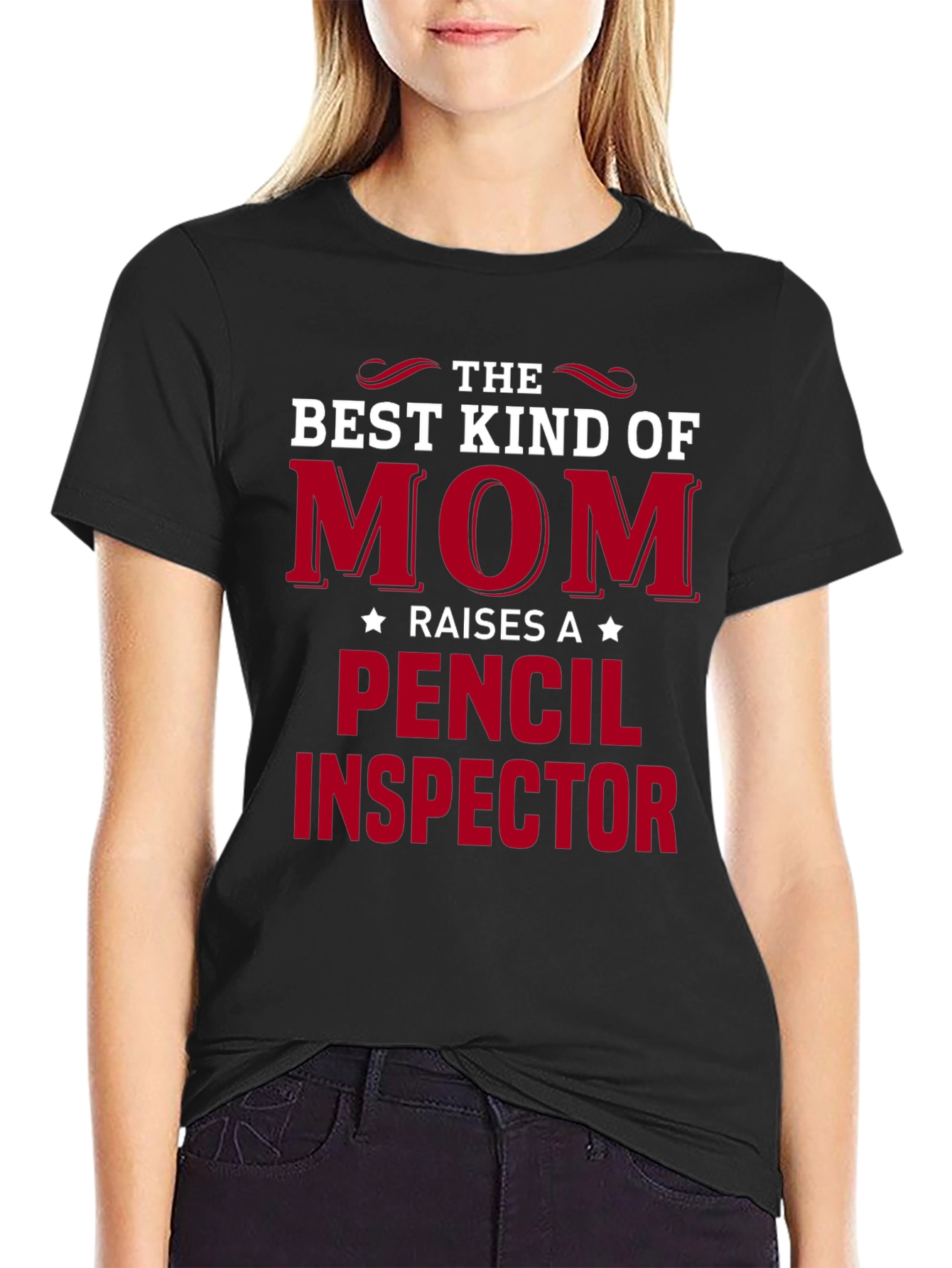 Best Kind of Mom Pencil Inspector Black T-Shirt
