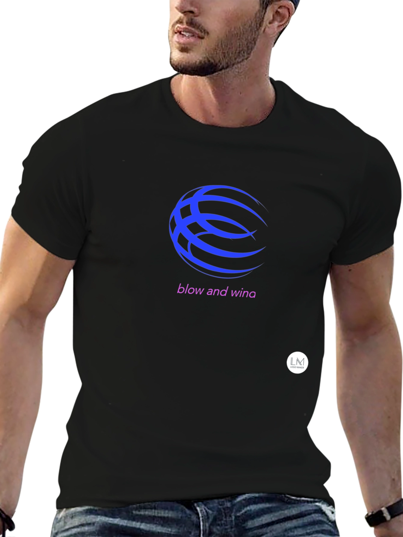 Black T-Shirt with Basketball Graphic