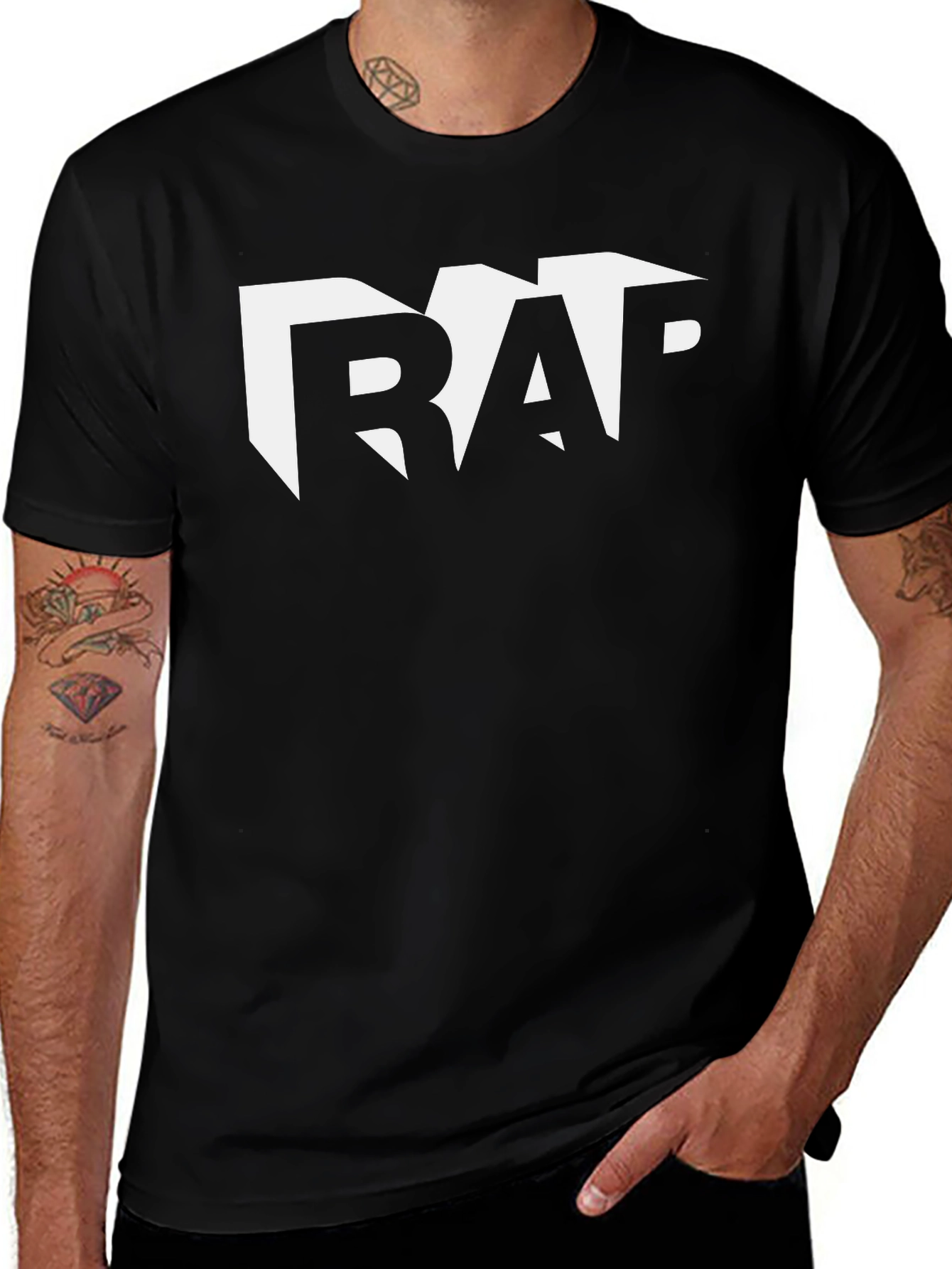 Cool Rap Tee - Black Cotton Graphic T-Shirt