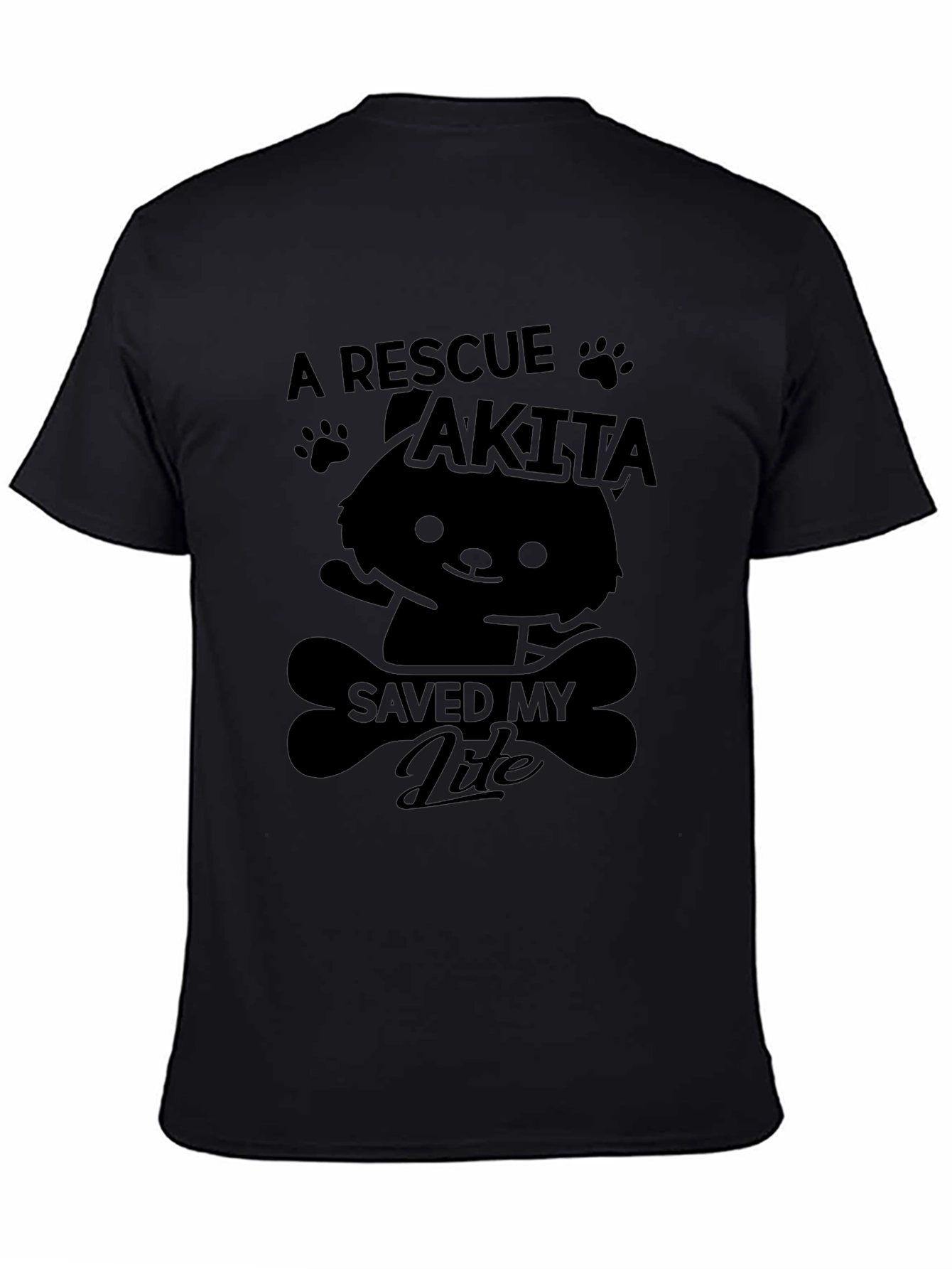 A Rescue Akita Saved My Life Black T-Shirt