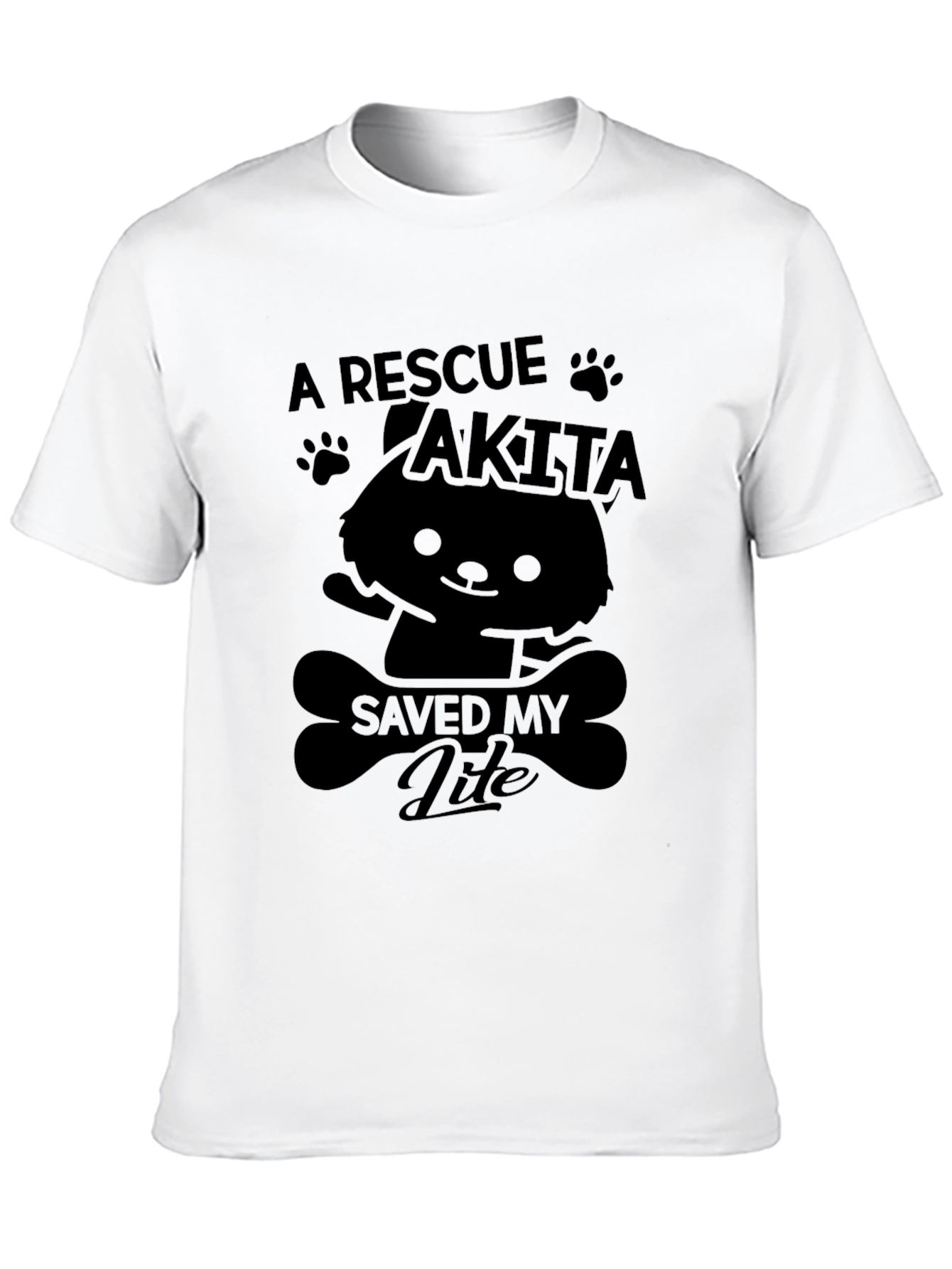 A Rescue Akita Saved My Life Black T-Shirt