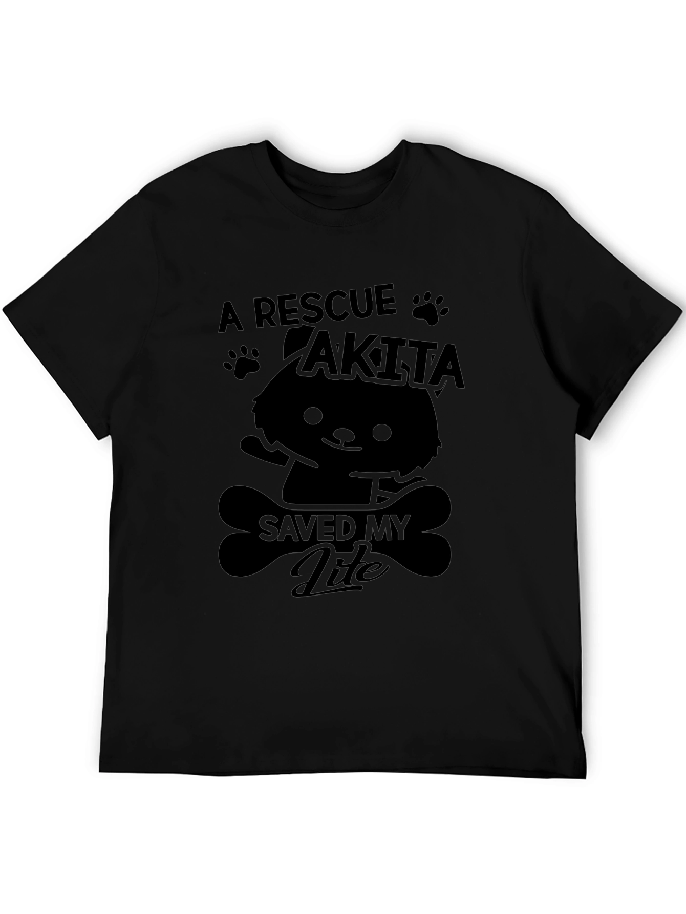 A Rescue Akita Saved My Life Black T-Shirt