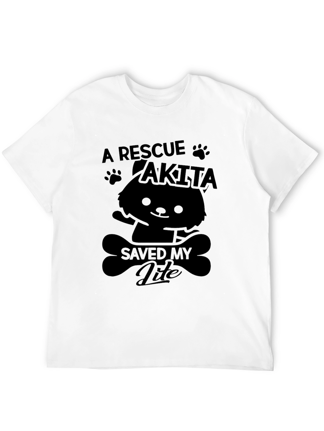 A Rescue Akita Saved My Life Black T-Shirt