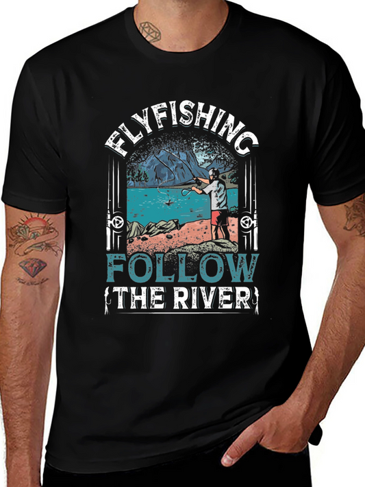 Flyfishing River Graphic Tee