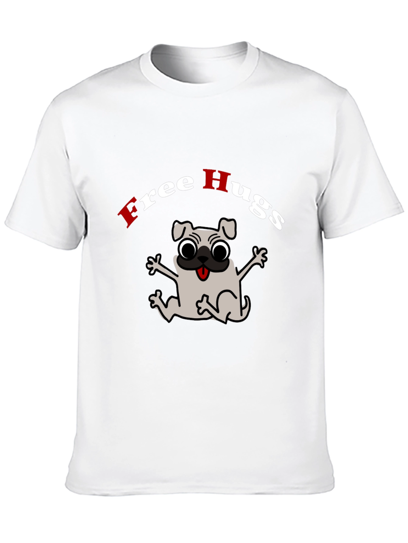 Free Hugs Pug Graphic Tee