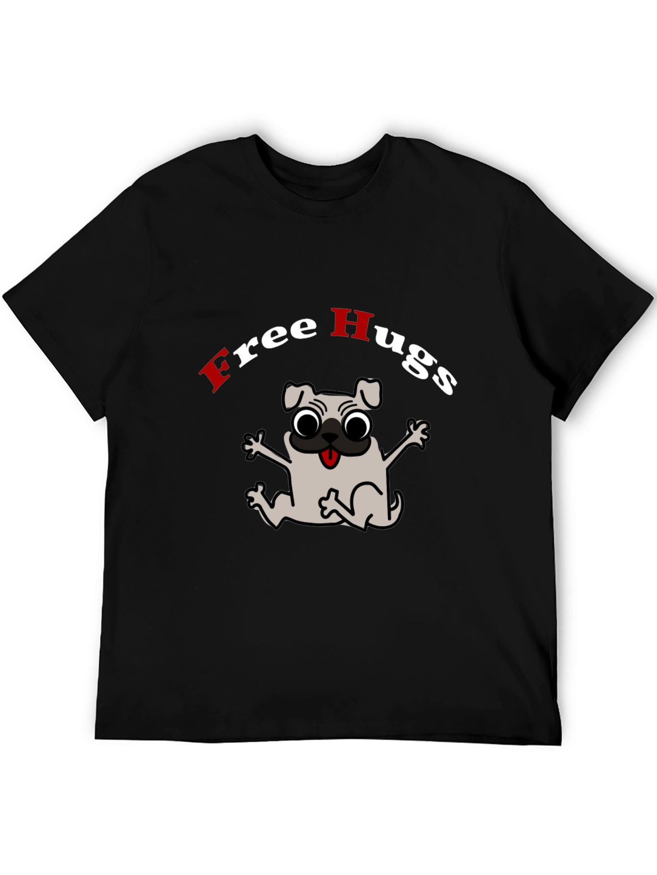 Free Hugs Pug Graphic Tee