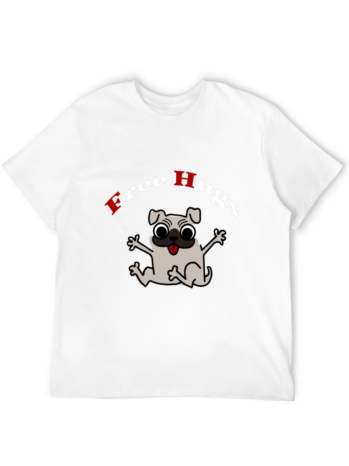 Free Hugs Pug Graphic Tee