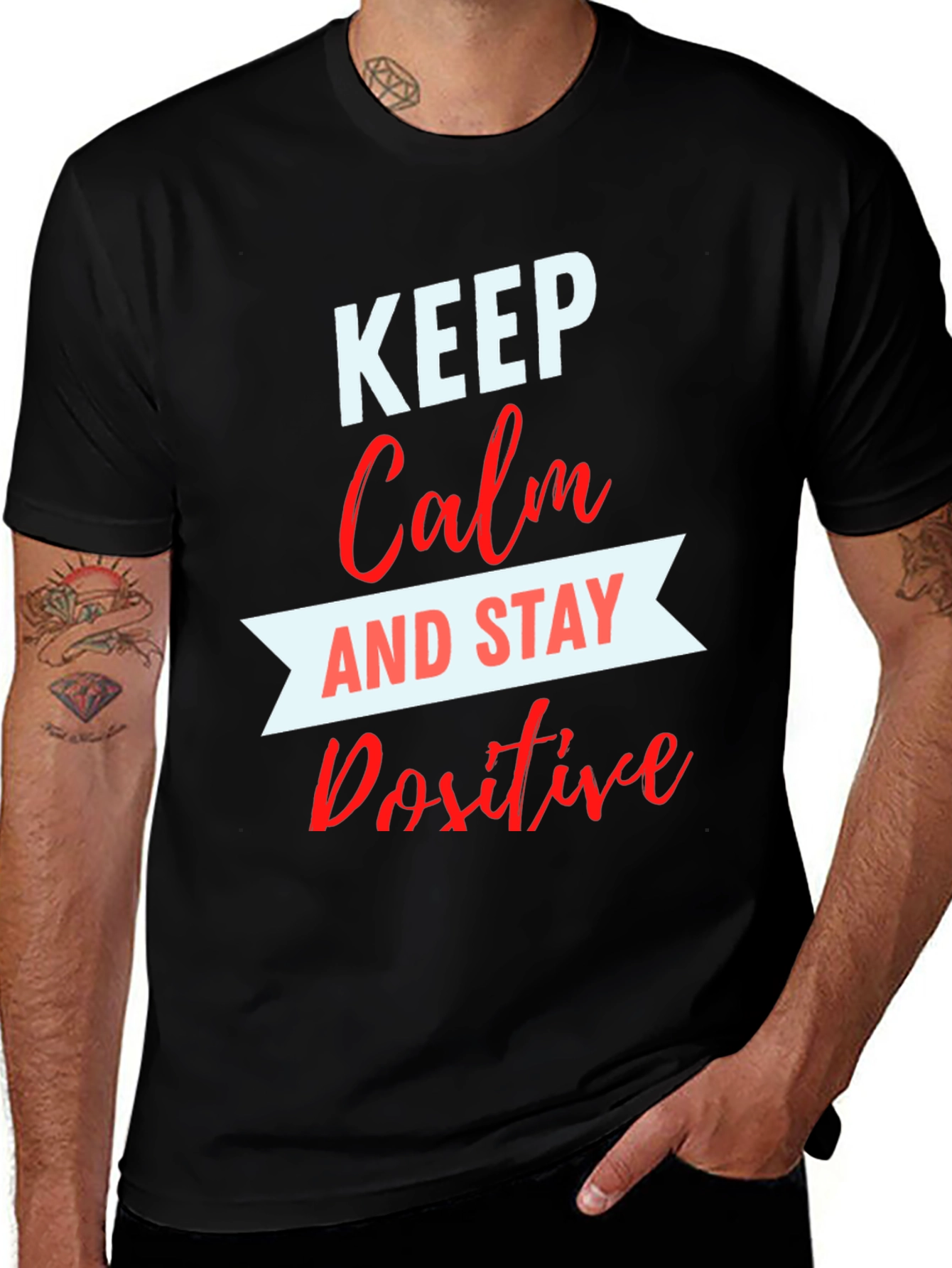 Keep Calm & Stay Positive Graphic Tee