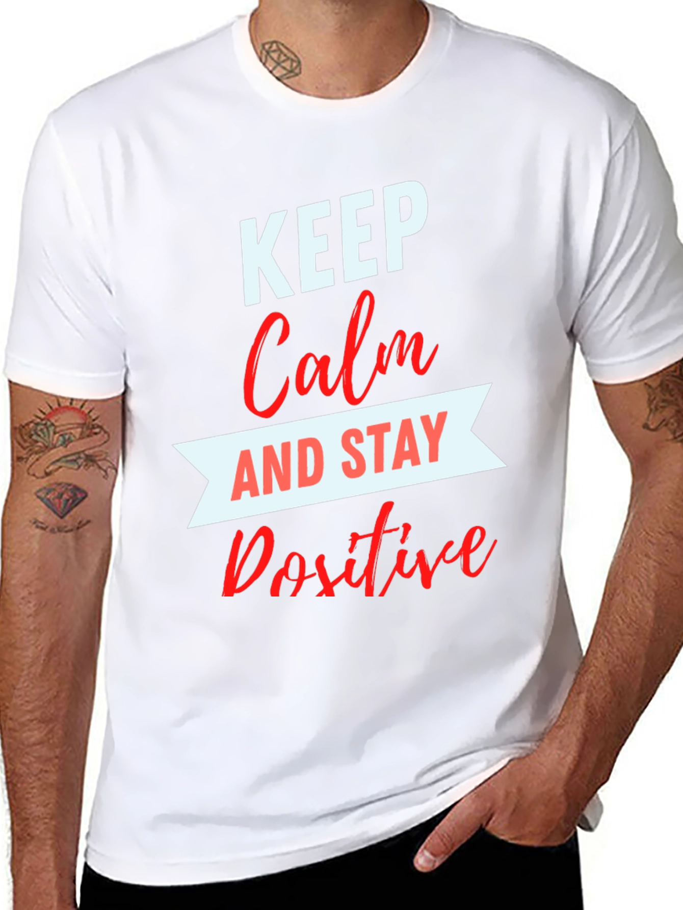 Keep Calm & Stay Positive Graphic Tee