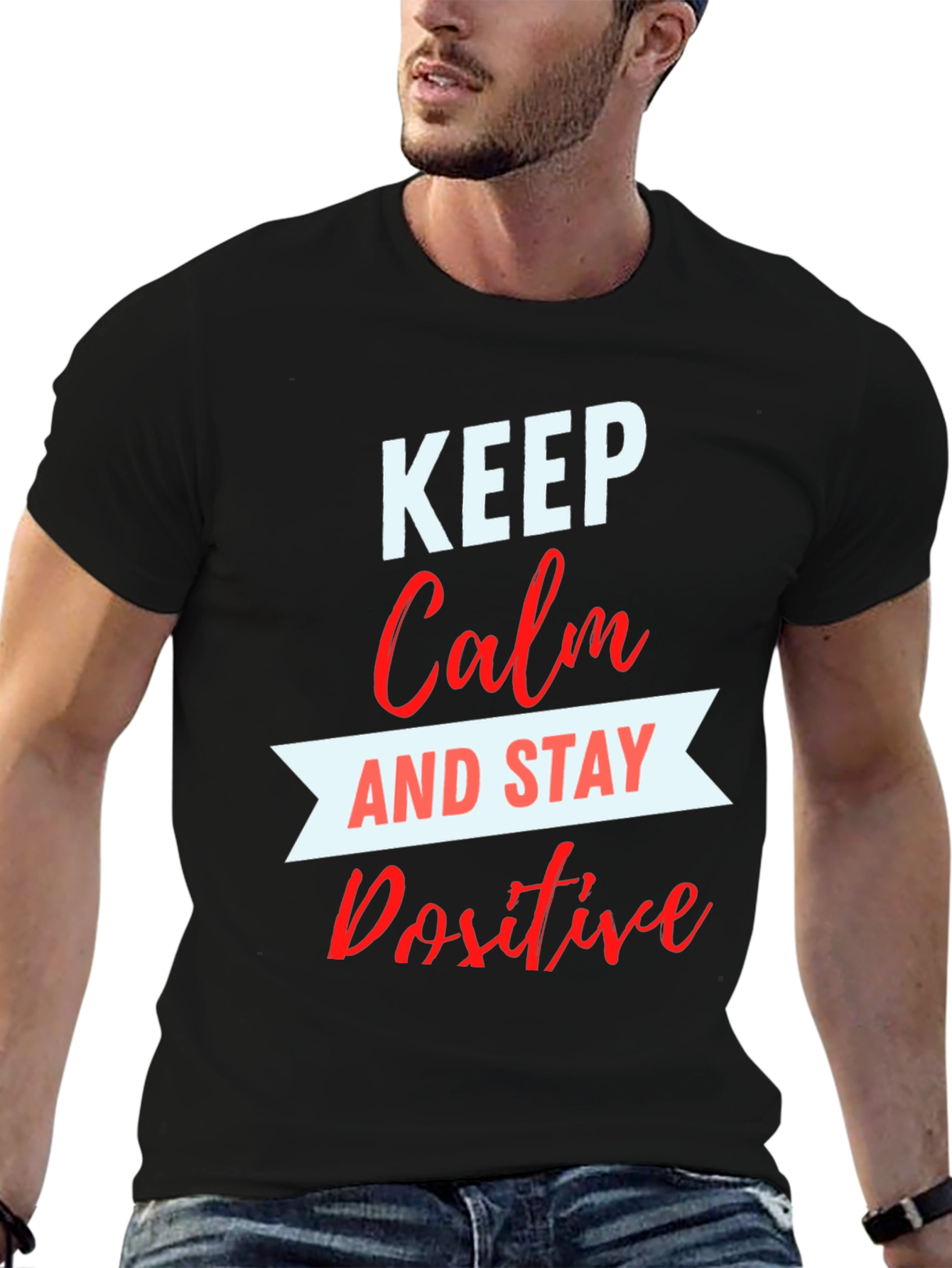 Keep Calm & Stay Positive Graphic Tee