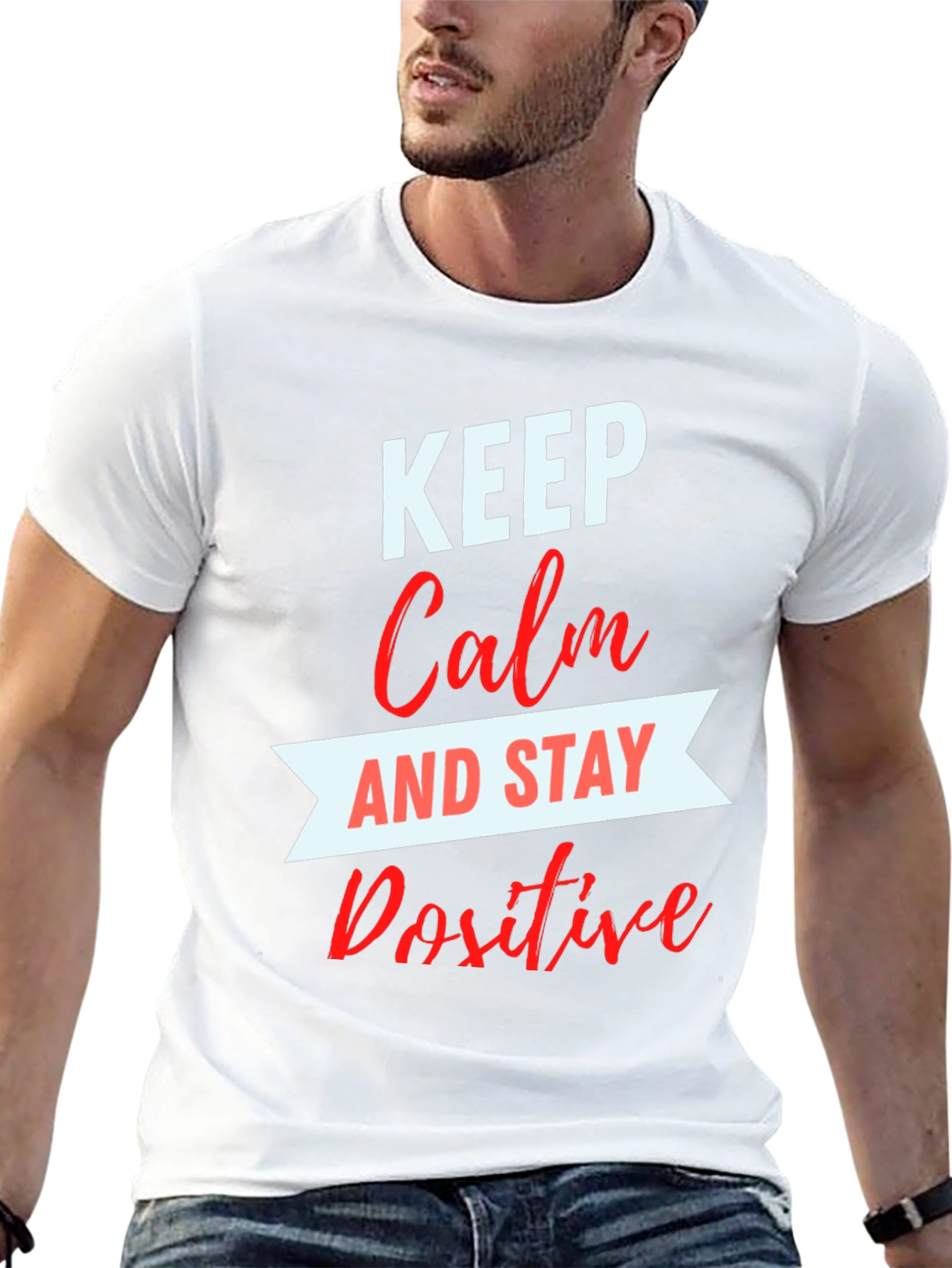 Keep Calm & Stay Positive Graphic Tee