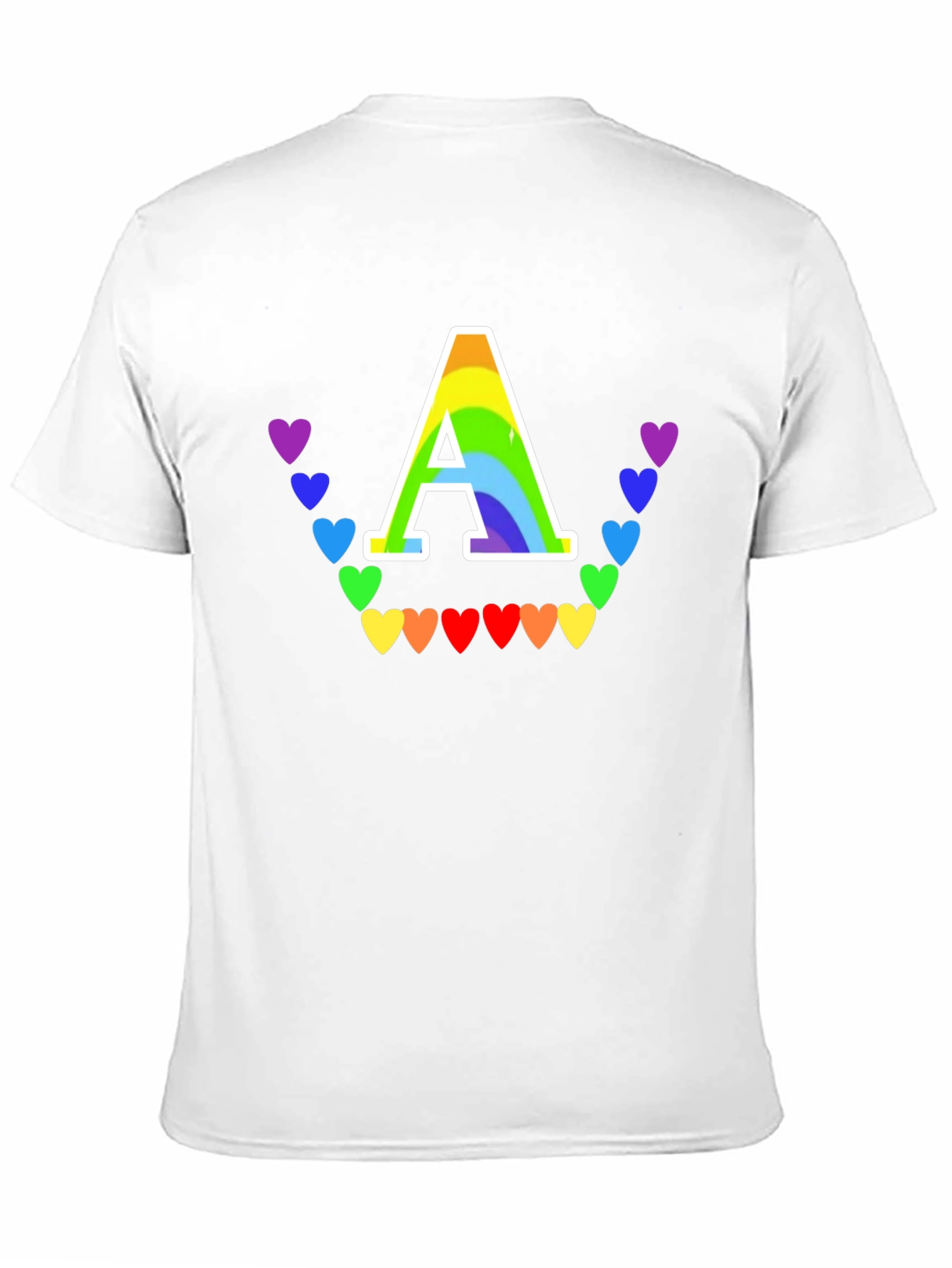Rainbow Heart A Initial T-Shirt
