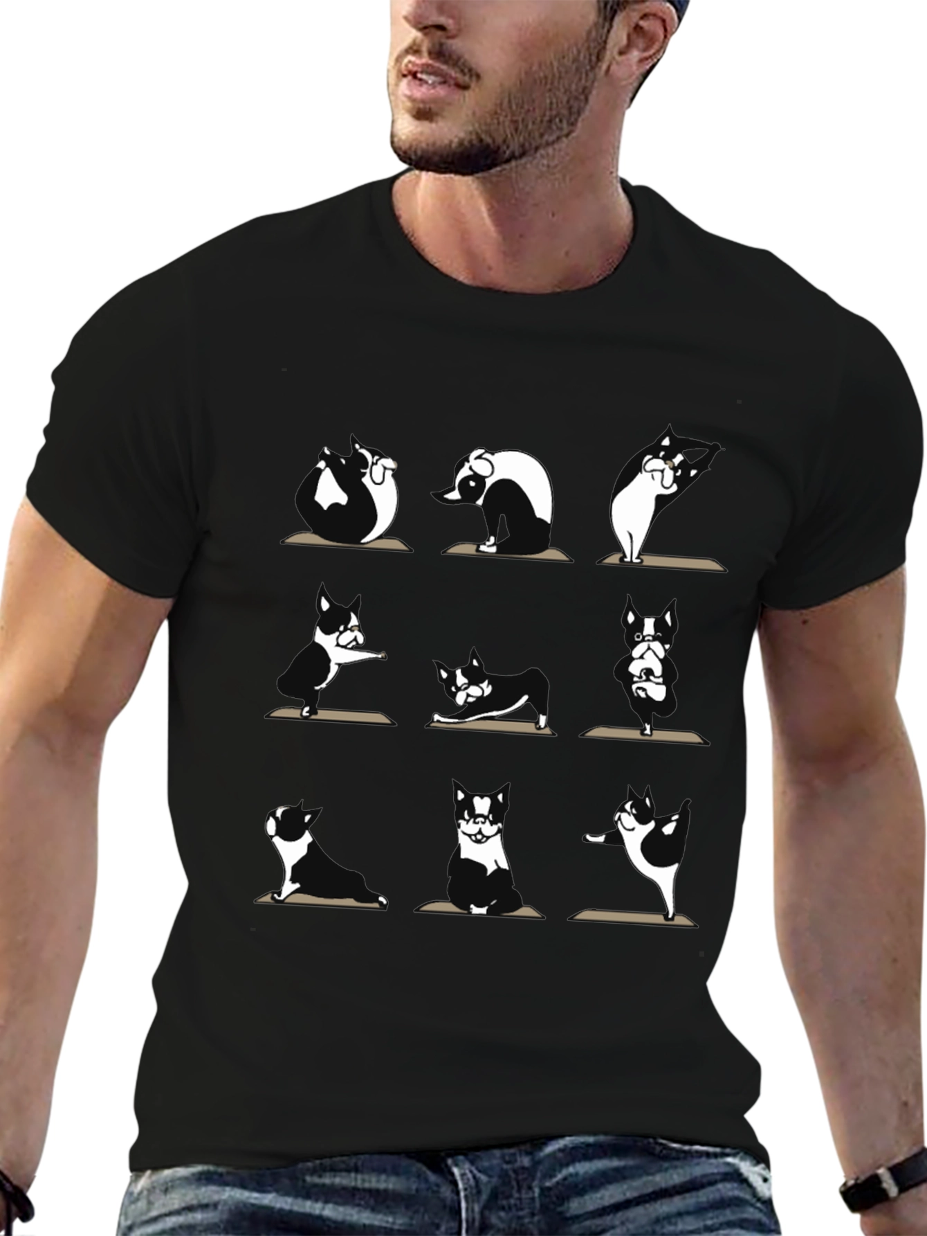 Yoga Dog T-Shirt -  Cotton Blend Funny Design