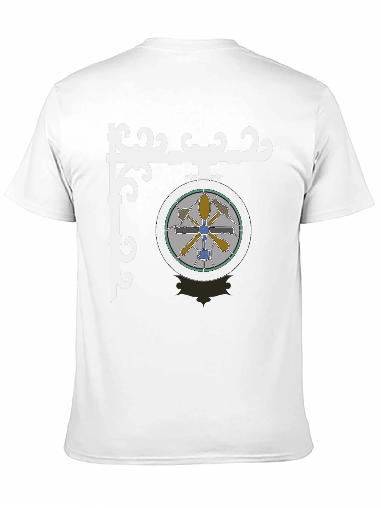 Stained Glass Style Round Sign Graphic Tee