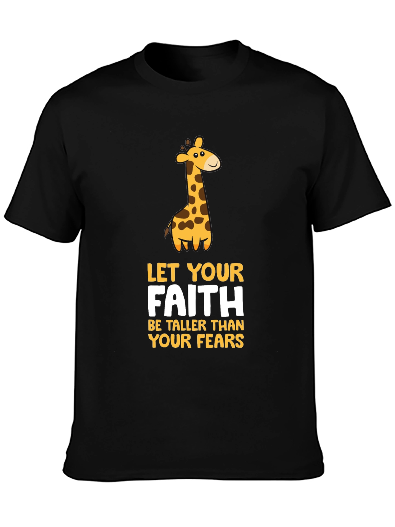 Faith Giraffe Graphic Tee - Unisex Black T-Shirt