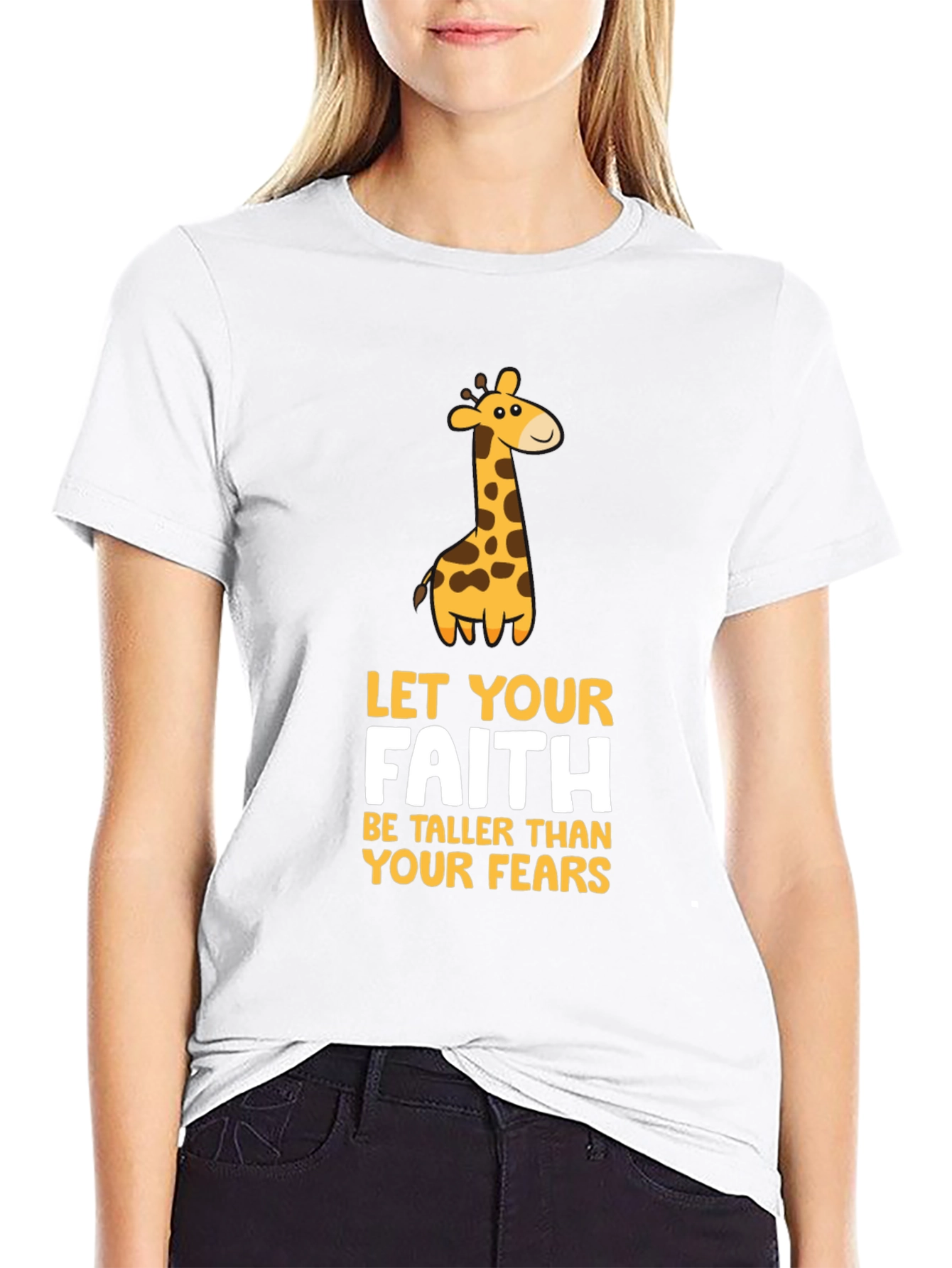 Faith Giraffe Graphic Tee - Unisex Black T-Shirt