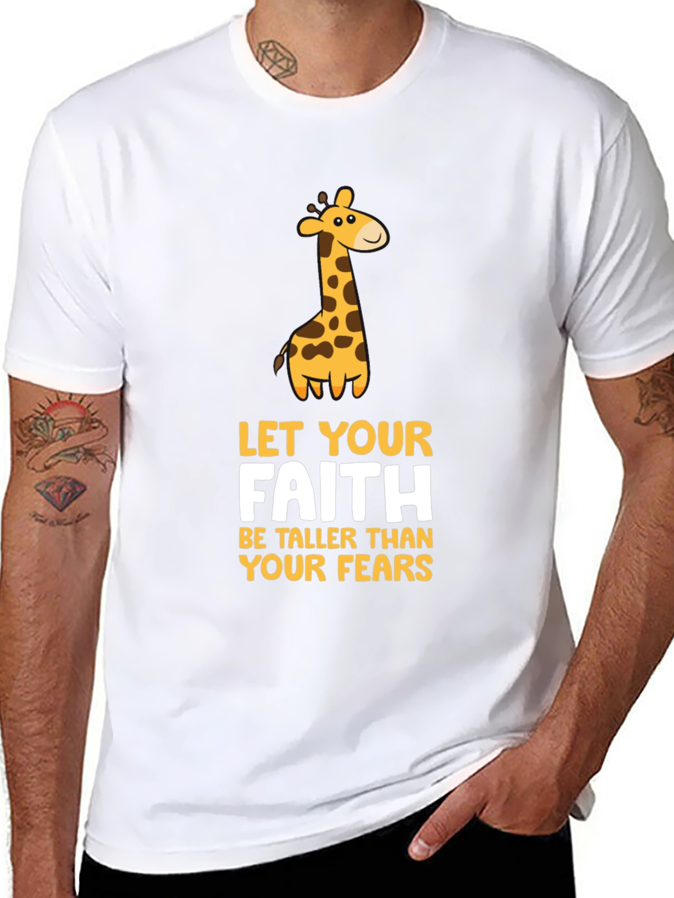 Faith Giraffe Graphic Tee - Unisex Black T-Shirt