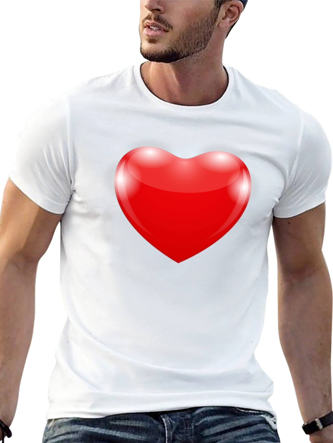 Heart Graphic Black T-Shirt - Stylish & Comfortable