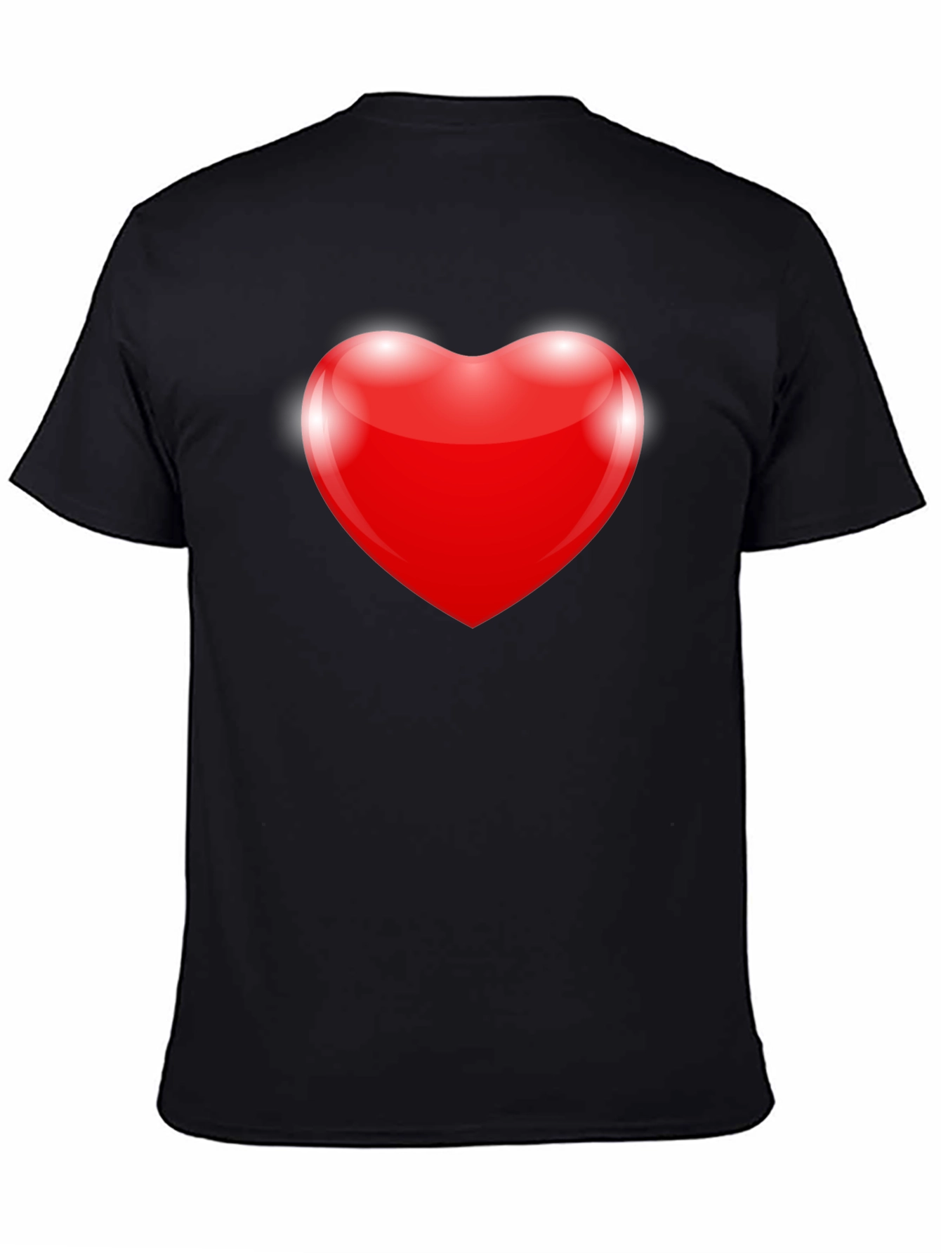 Heart Graphic Black T-Shirt - Stylish & Comfortable