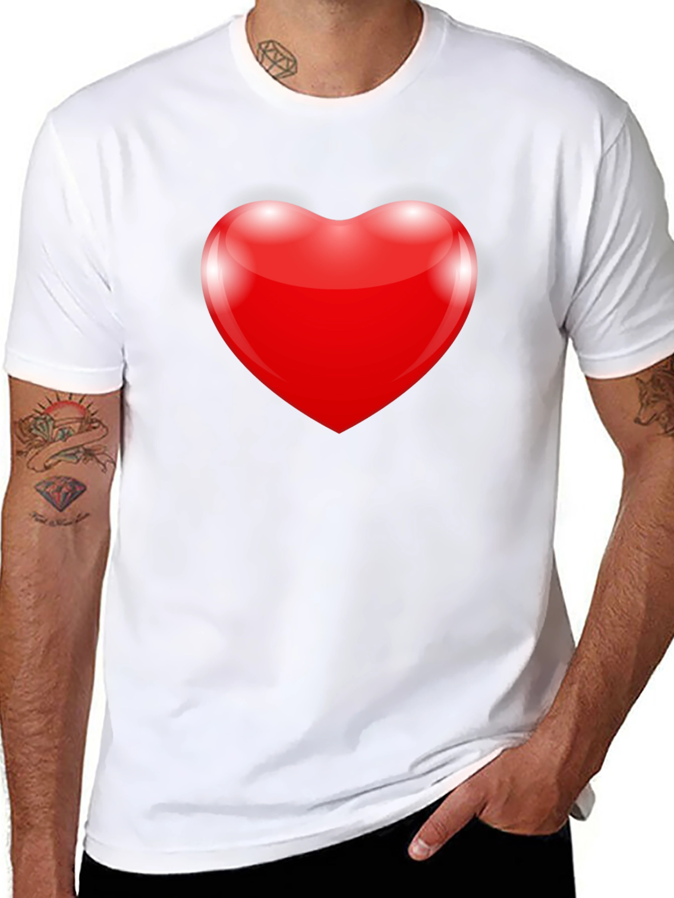 Heart Graphic Black T-Shirt - Stylish & Comfortable