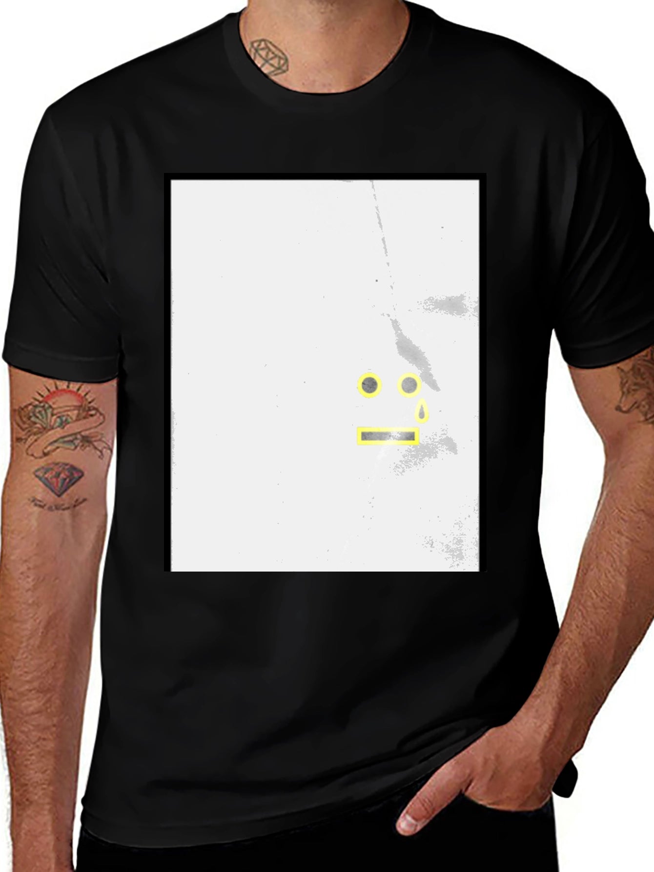 Abstract Face Graphic Tee - Modern Art T-Shirt