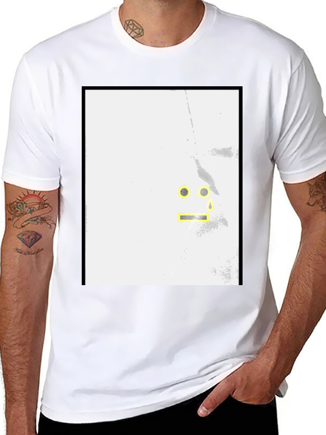 Abstract Face Graphic Tee - Modern Art T-Shirt