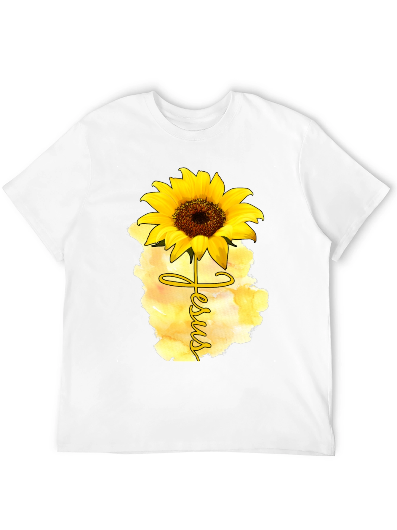Jesus Sunflower Graphic Tee Black