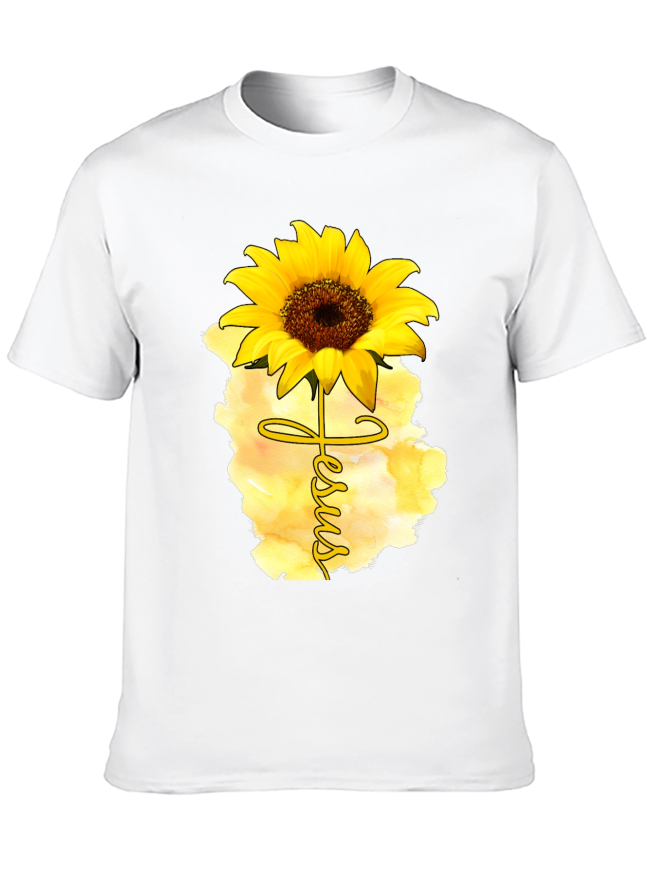 Jesus Sunflower Graphic Tee Black