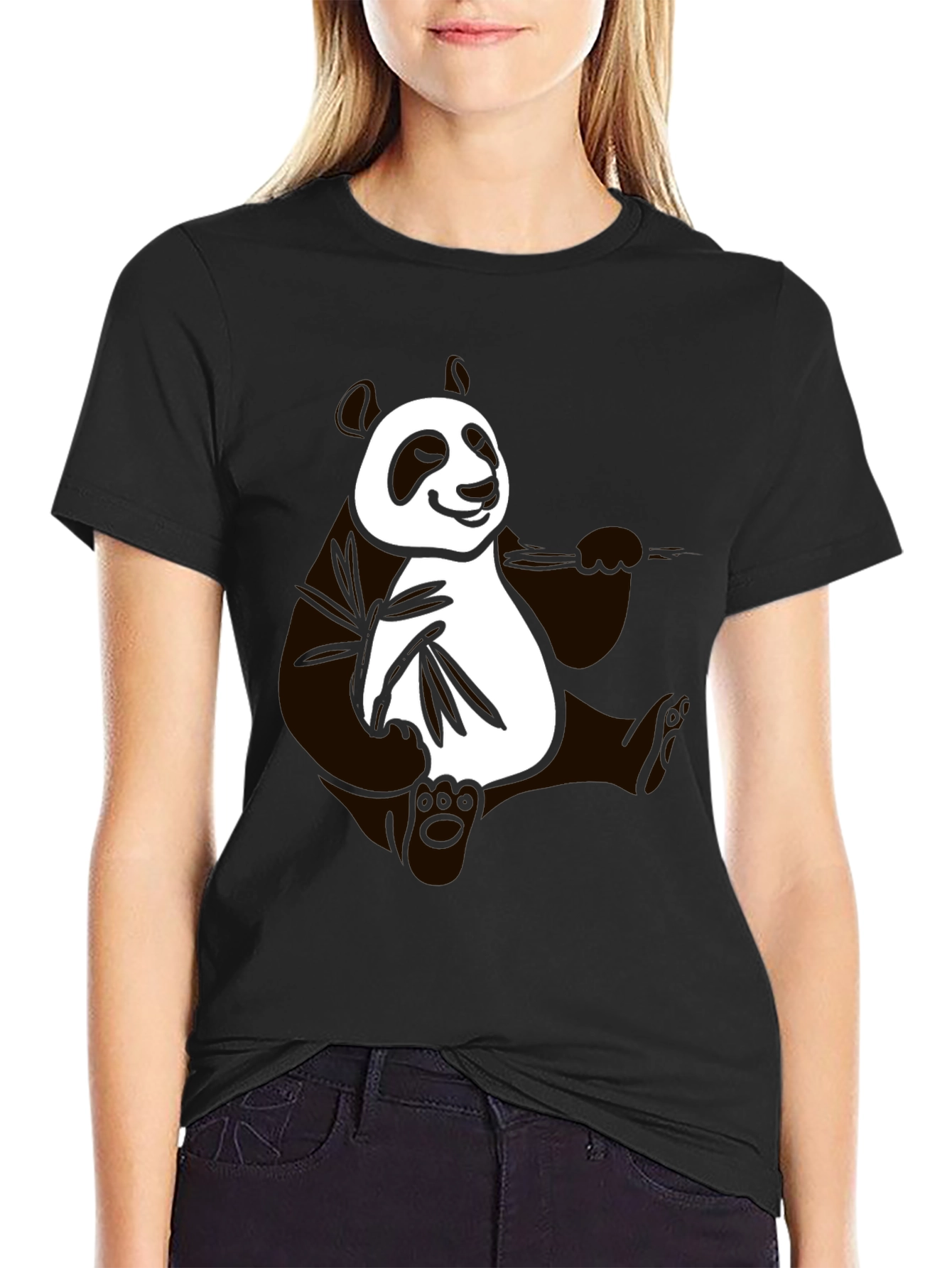 Panda Graphic Black T-Shirt