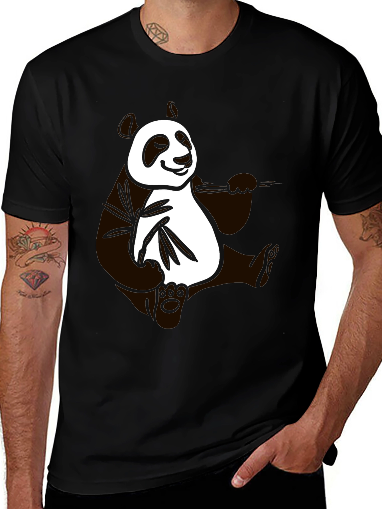 Panda Graphic Black T-Shirt