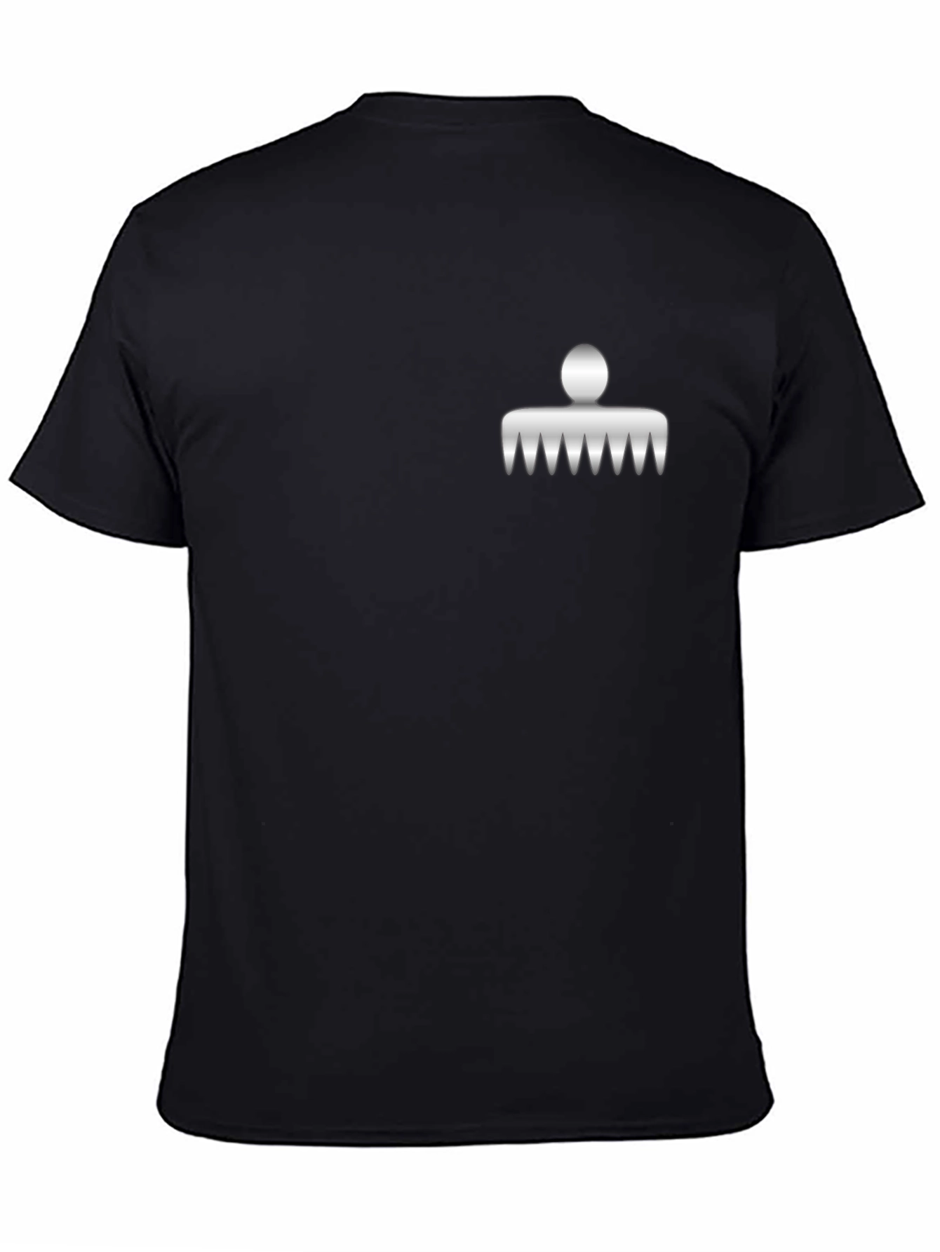 Modern Black Tee with Unique Comb Design