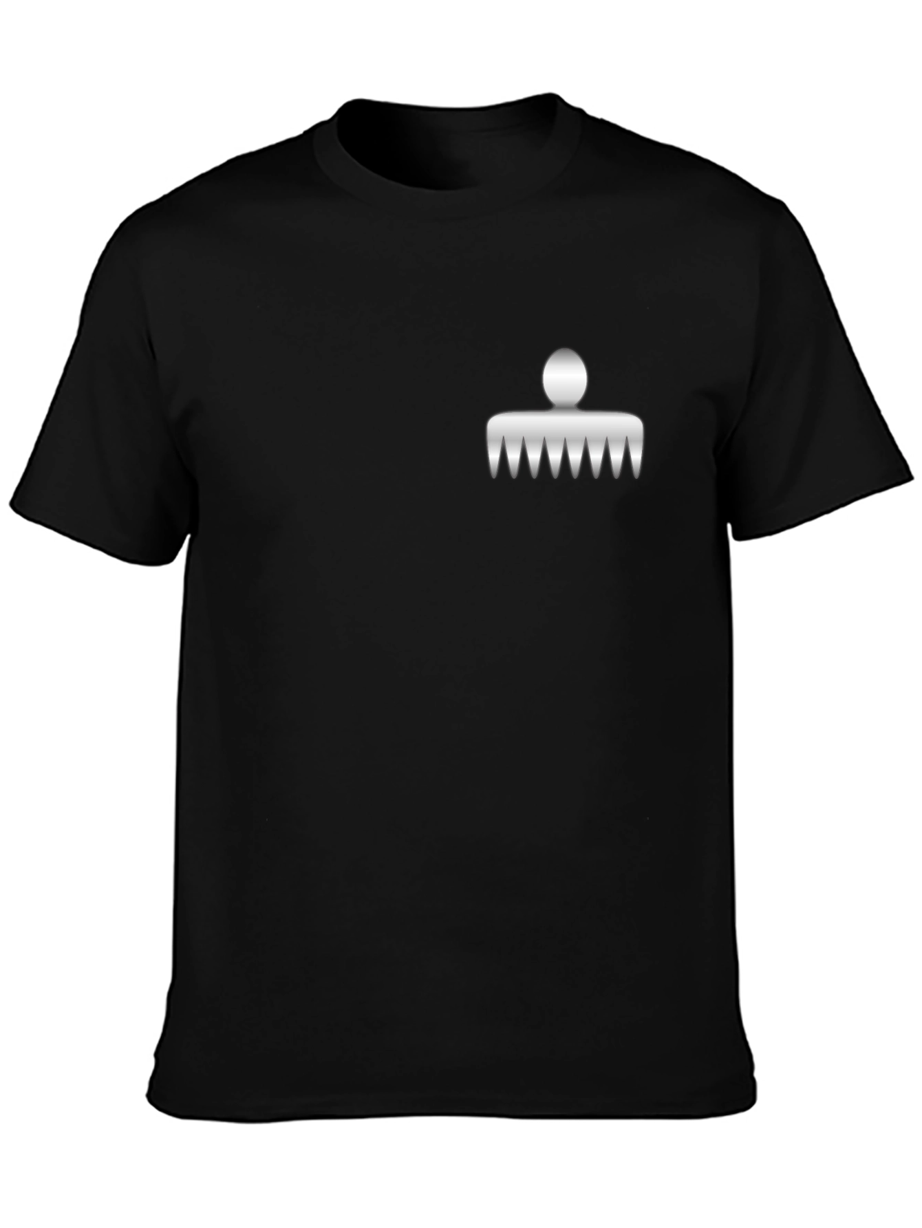 Modern Black Tee with Unique Comb Design