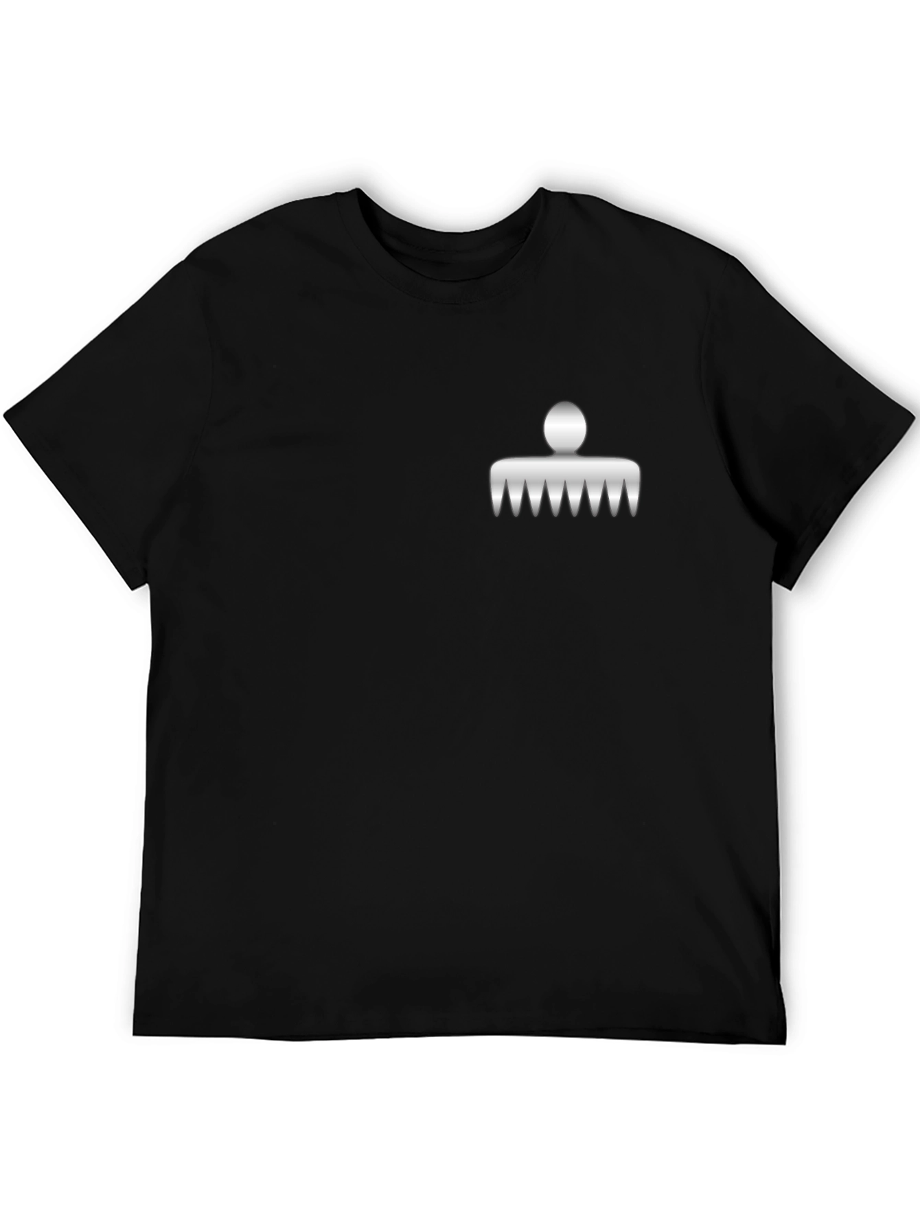 Modern Black Tee with Unique Comb Design