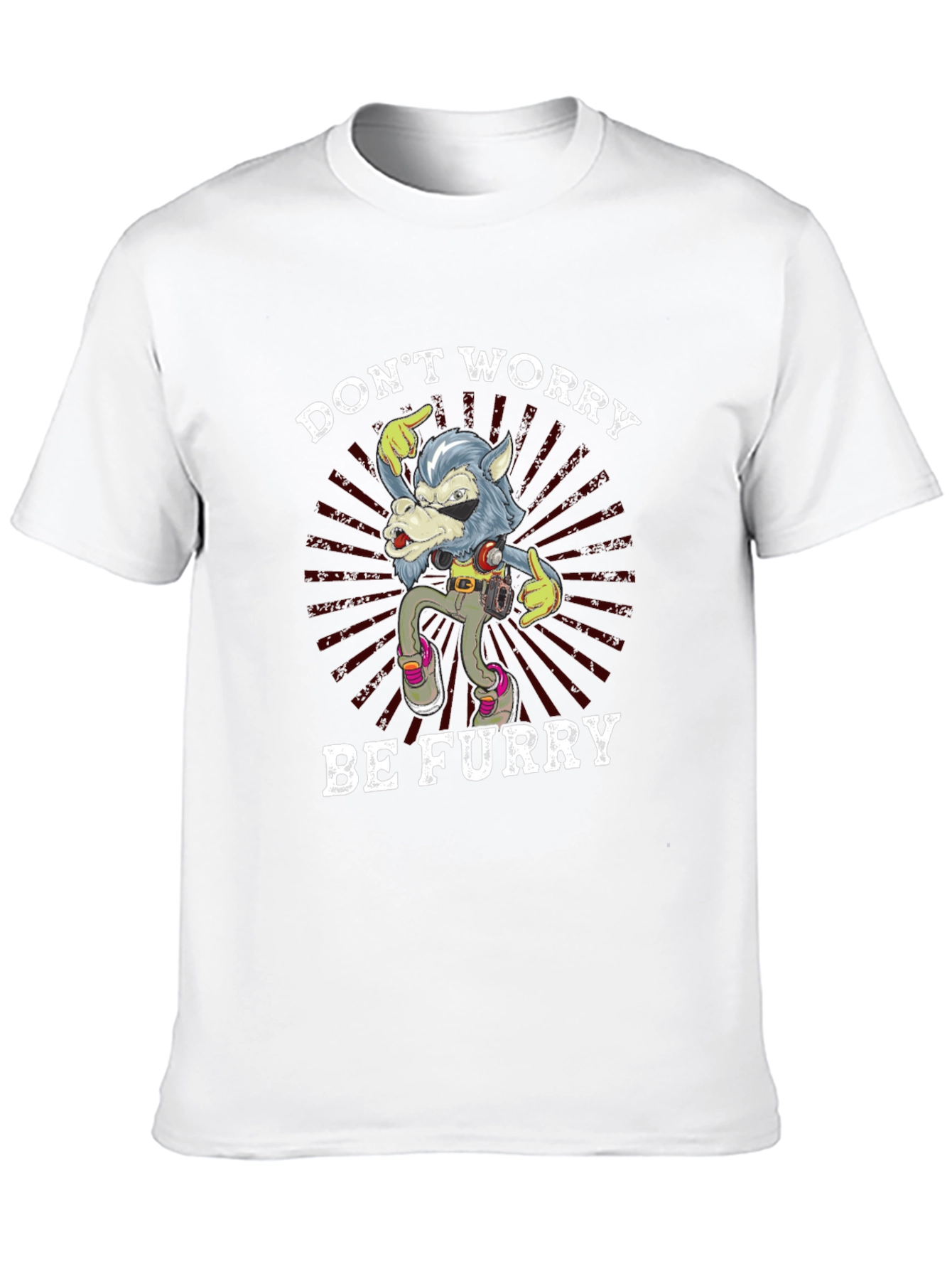 Dont Worry Be Furry Black T-Shirt