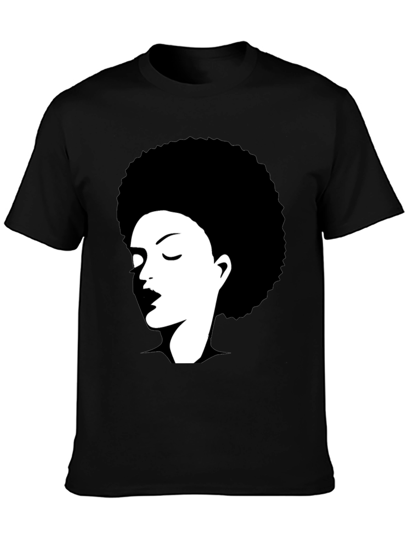 Afro Silhouette Graphic Tee - Black