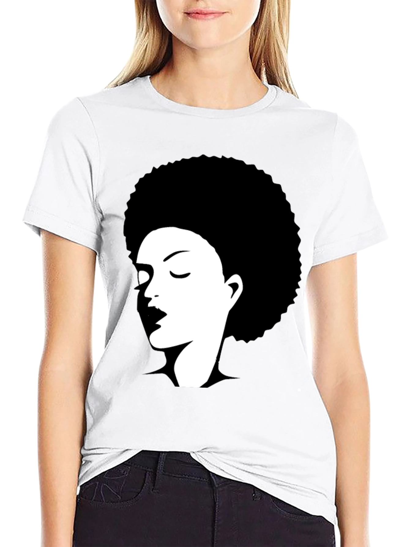 Afro Silhouette Graphic Tee - Black