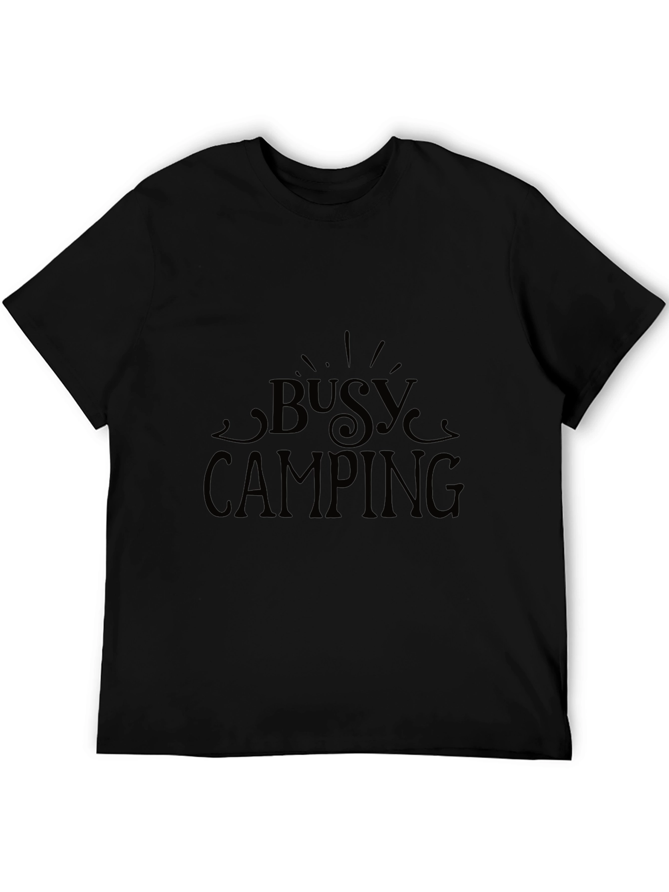 Busy Camping Graphic Tee - Black