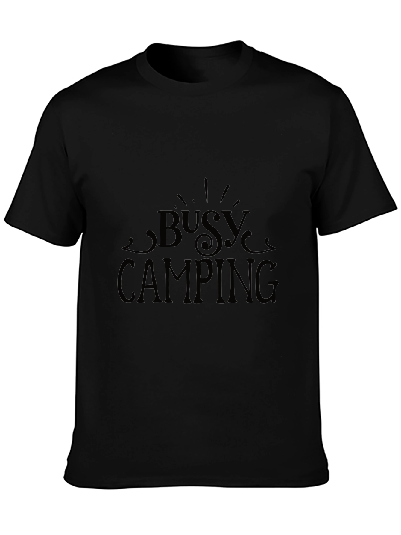 Busy Camping Graphic Tee - Black