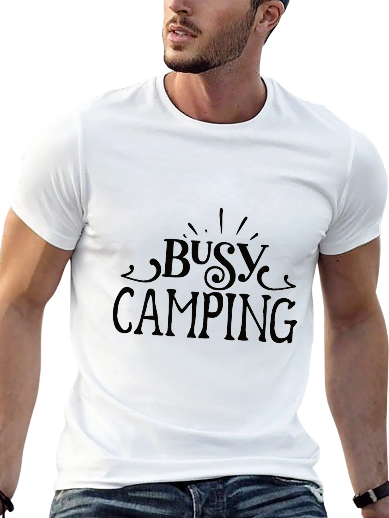 Busy Camping Graphic Tee - Black
