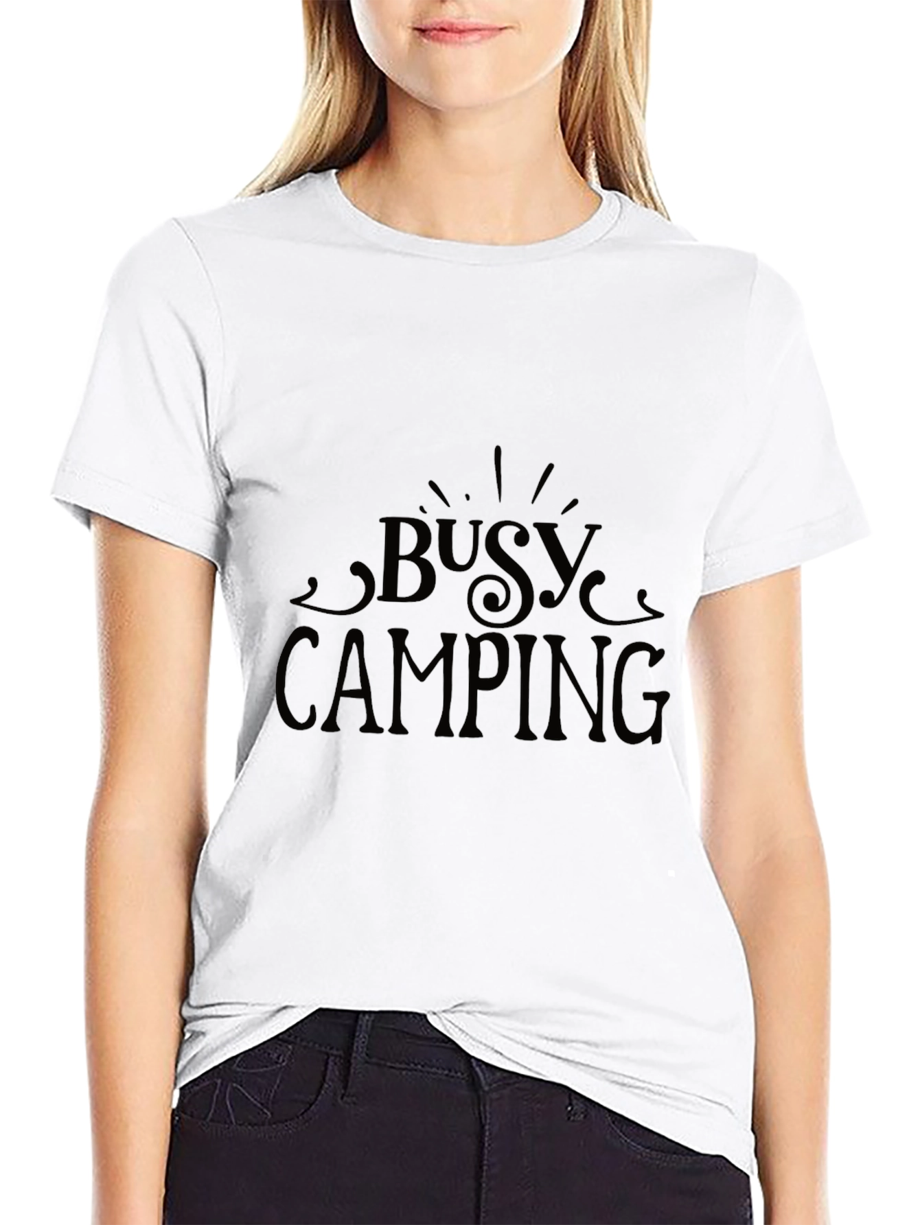 Busy Camping Graphic Tee - Black