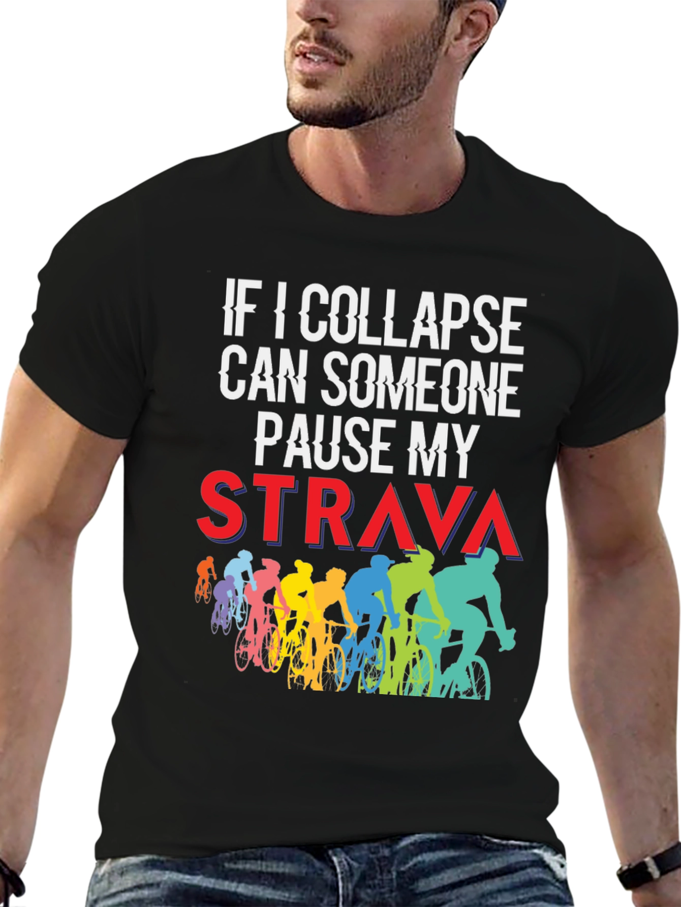 Funny Cycling T-Shirt: Pause My Strava