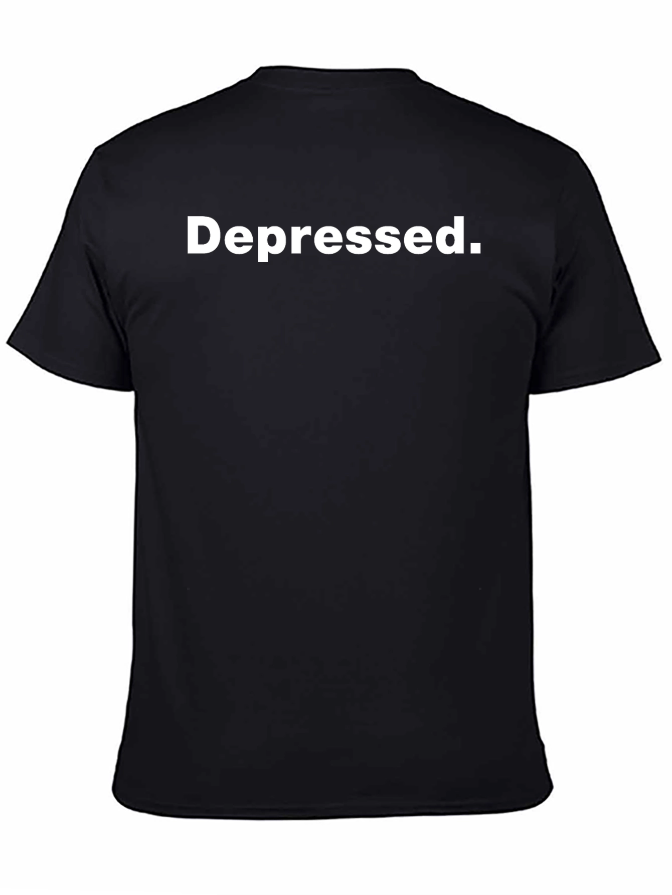 Depressed Black Graphic T-Shirt - Casual Style