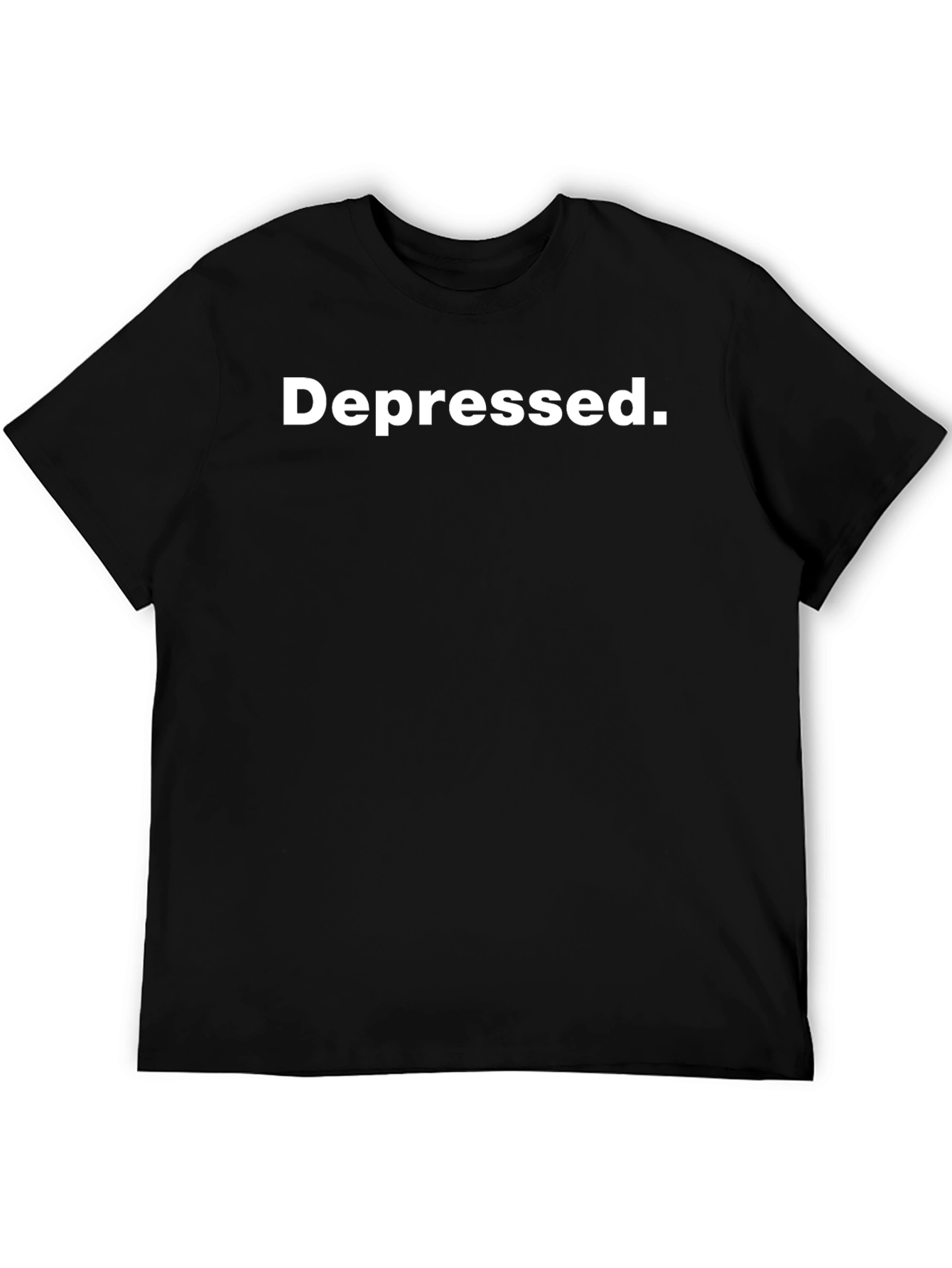 Depressed Black Graphic T-Shirt - Casual Style