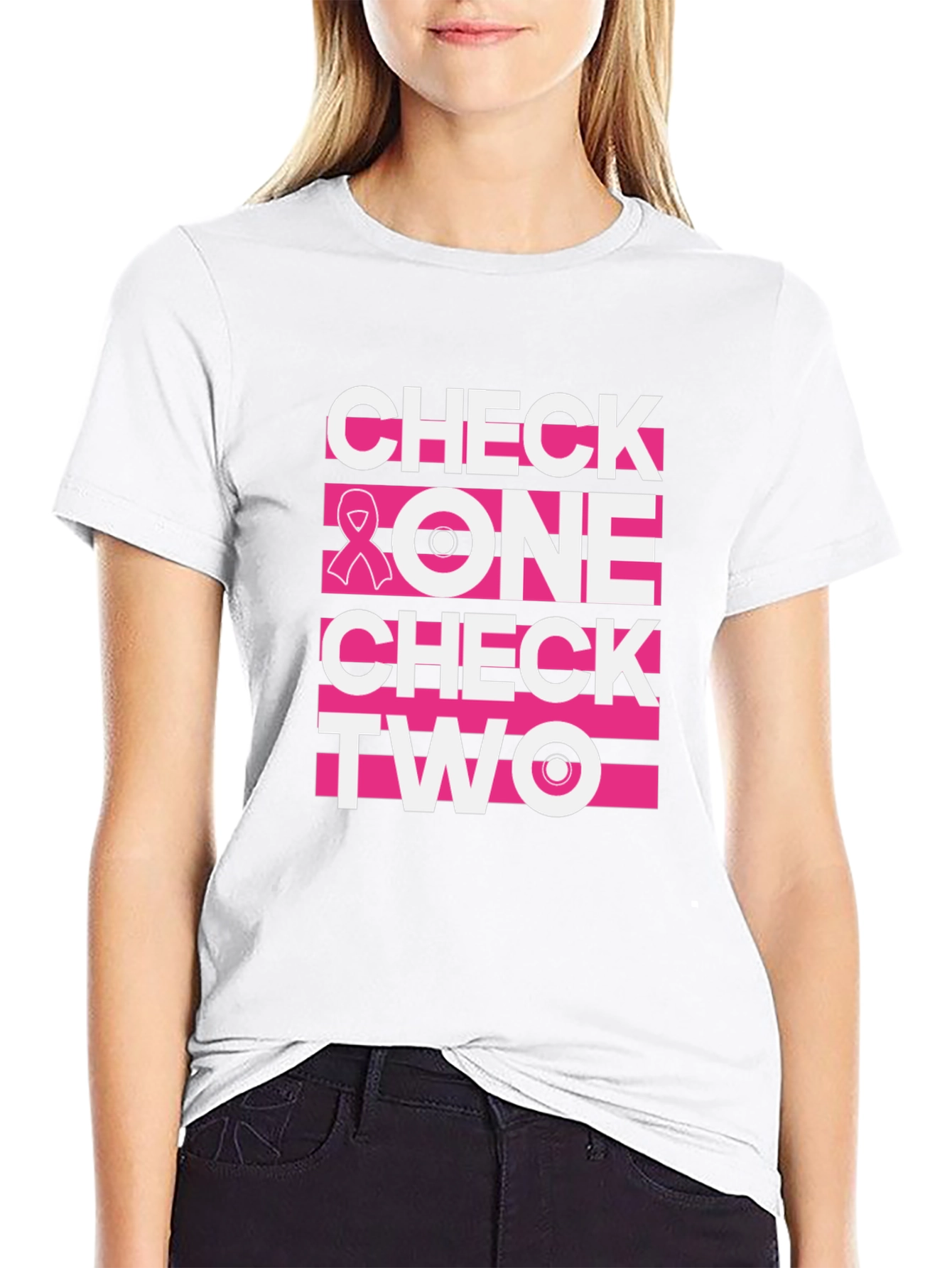 Check One Two Breast Cancer Awareness T-Shirt