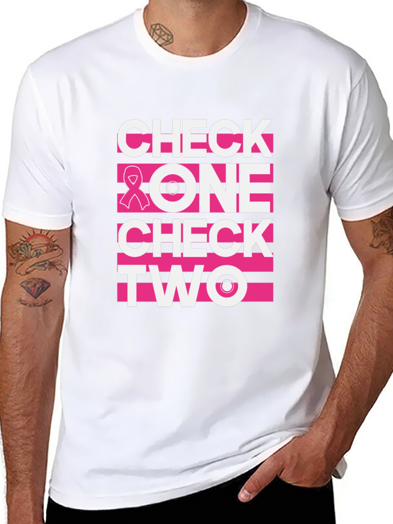 Check One Two Breast Cancer Awareness T-Shirt