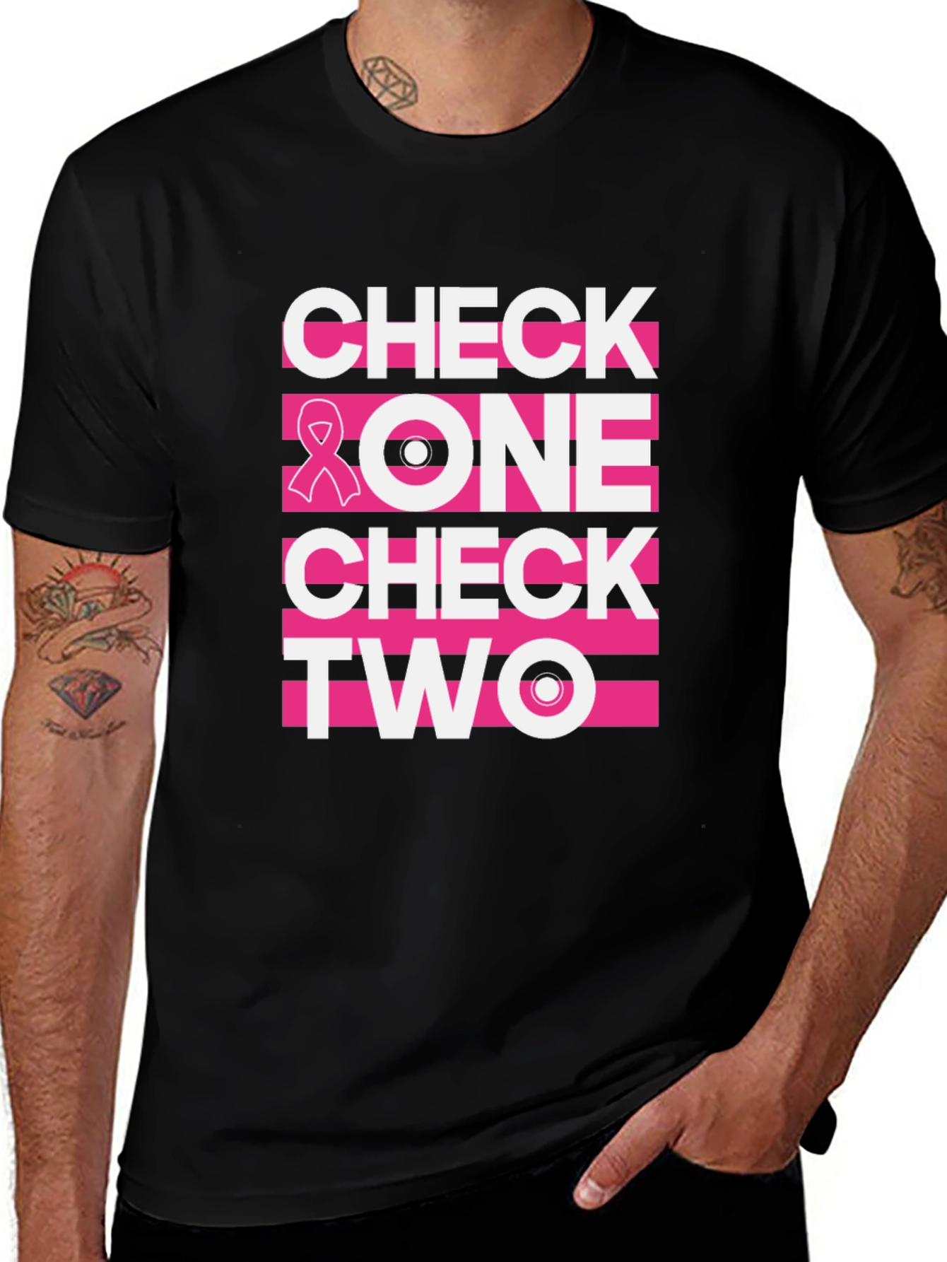 Check One Two Breast Cancer Awareness T-Shirt