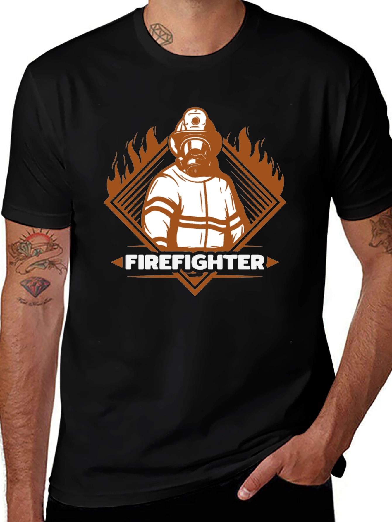 Firefighter Graphic Tee - Heroic Design T-Shirt
