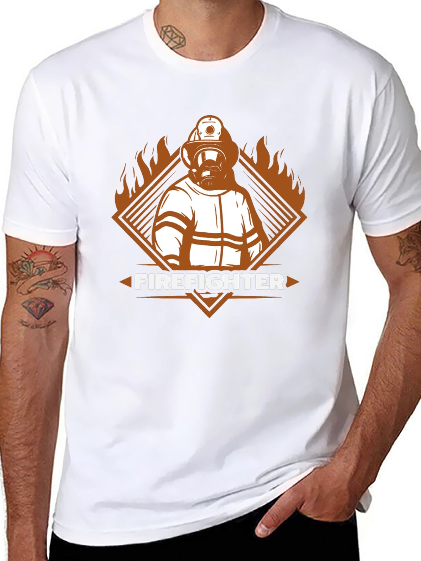 Firefighter Graphic Tee - Heroic Design T-Shirt