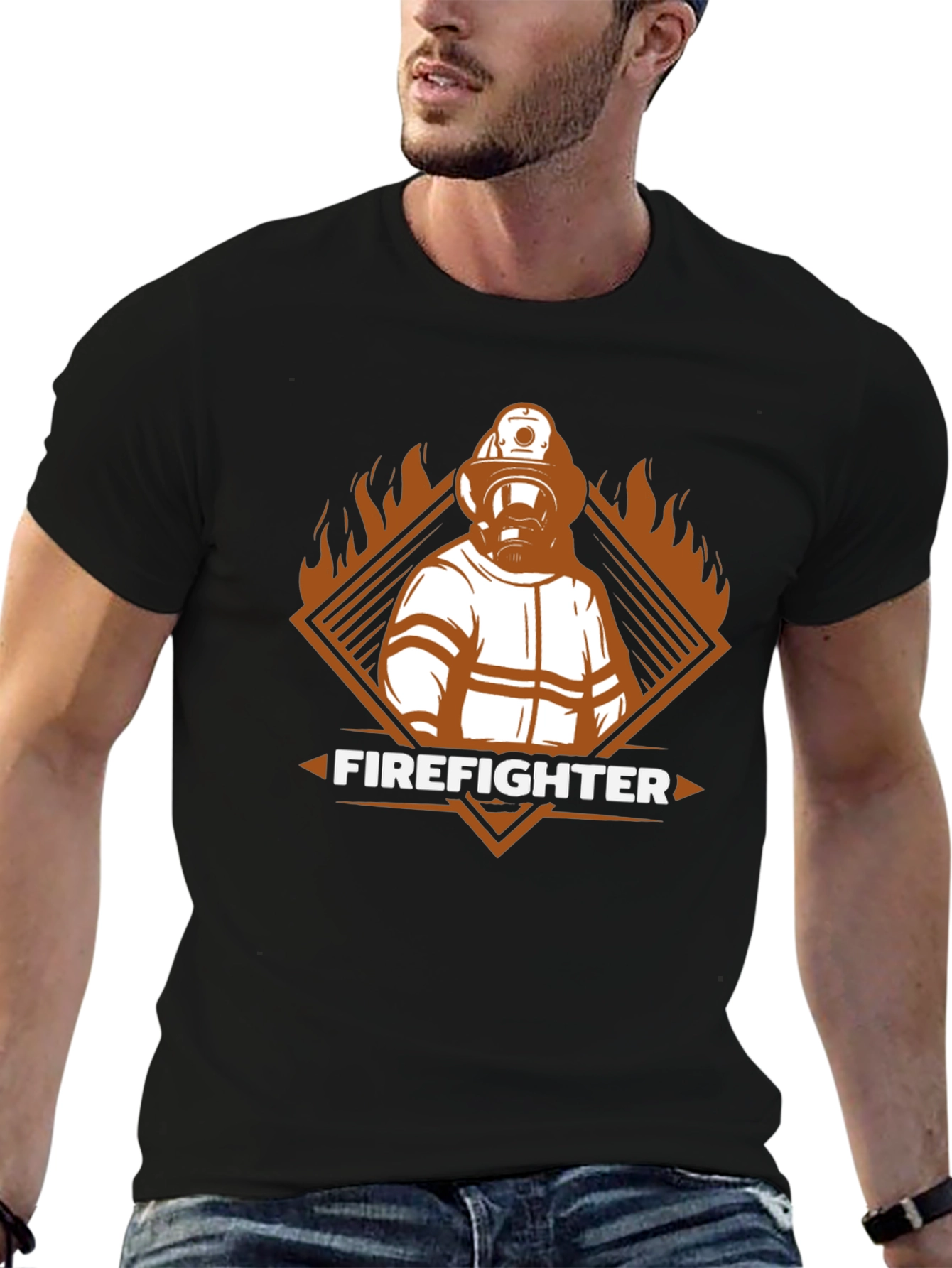 Firefighter Graphic Tee - Heroic Design T-Shirt